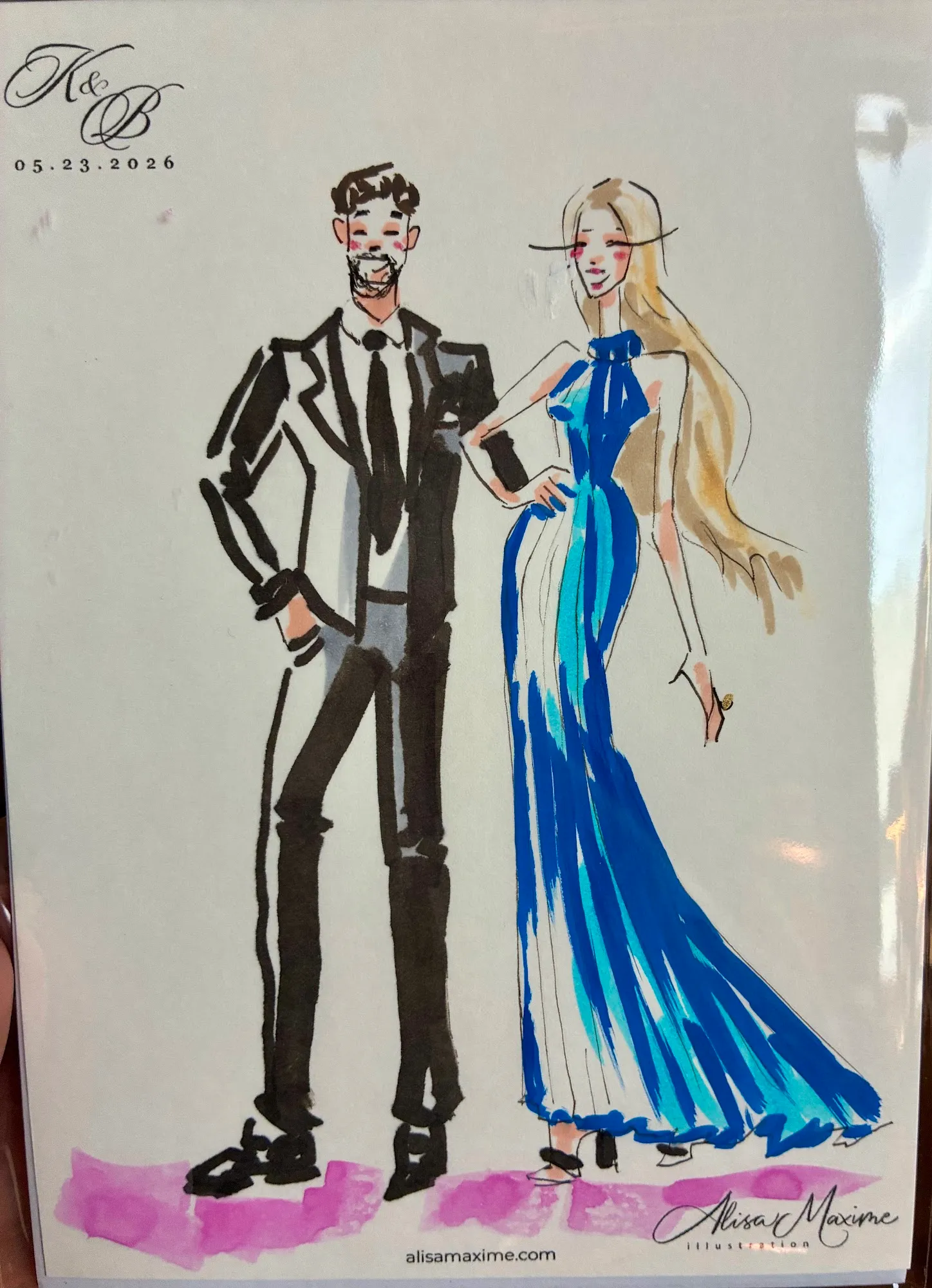 Live fashion sketch 6 from Wedding at The Red Berry Estate, San Antonio