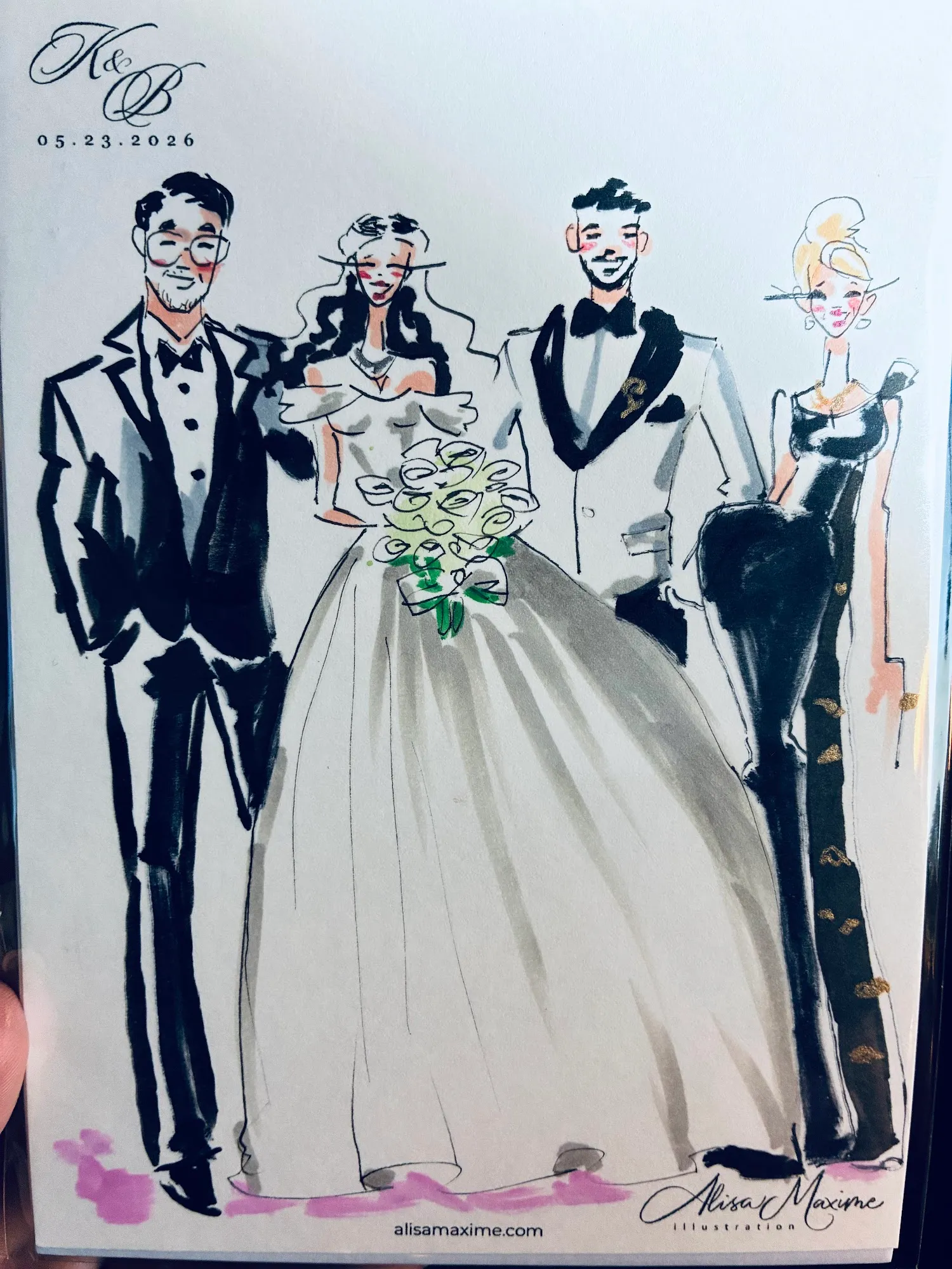 Live fashion sketch 2 from Wedding at The Red Berry Estate, San Antonio