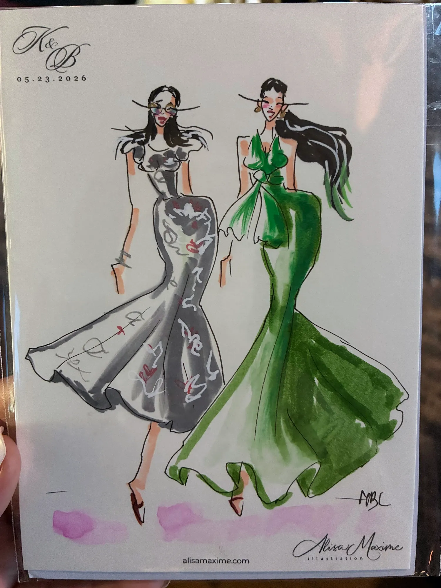 Live fashion sketch 14 from Wedding at The Red Berry Estate, San Antonio