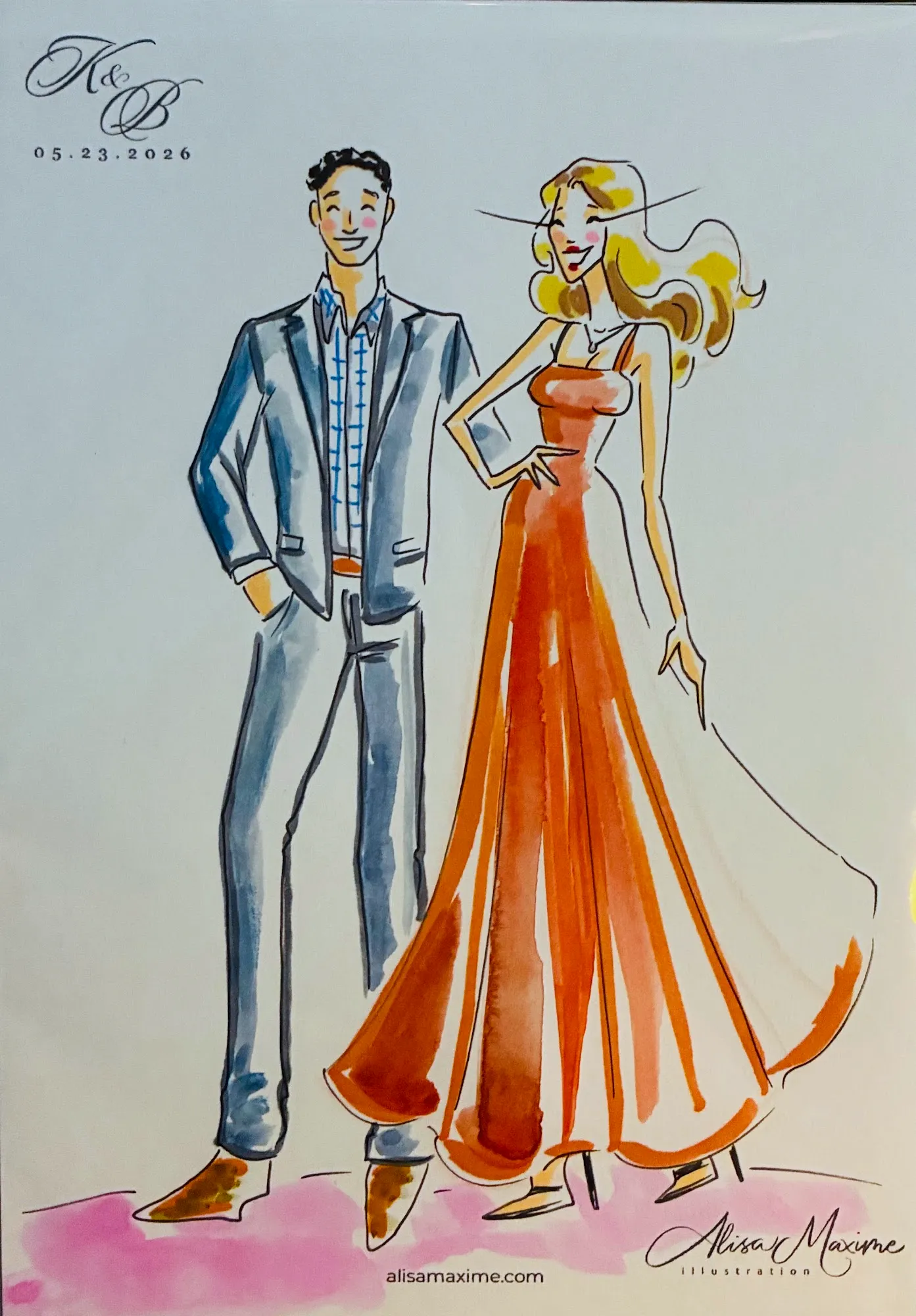 Live sketch from Wedding at The Red Berry Estate, San Antonio