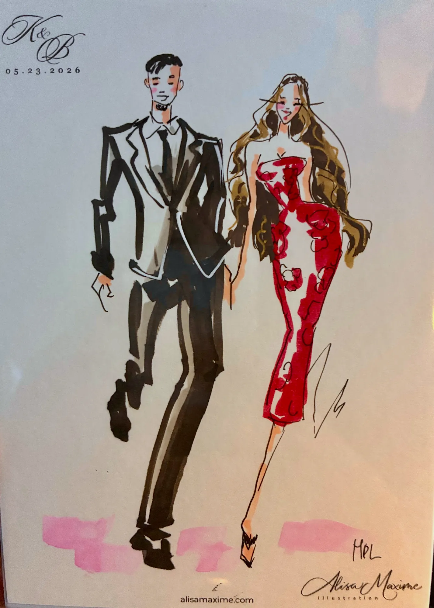 Live fashion sketch 11 from Wedding at The Red Berry Estate, San Antonio