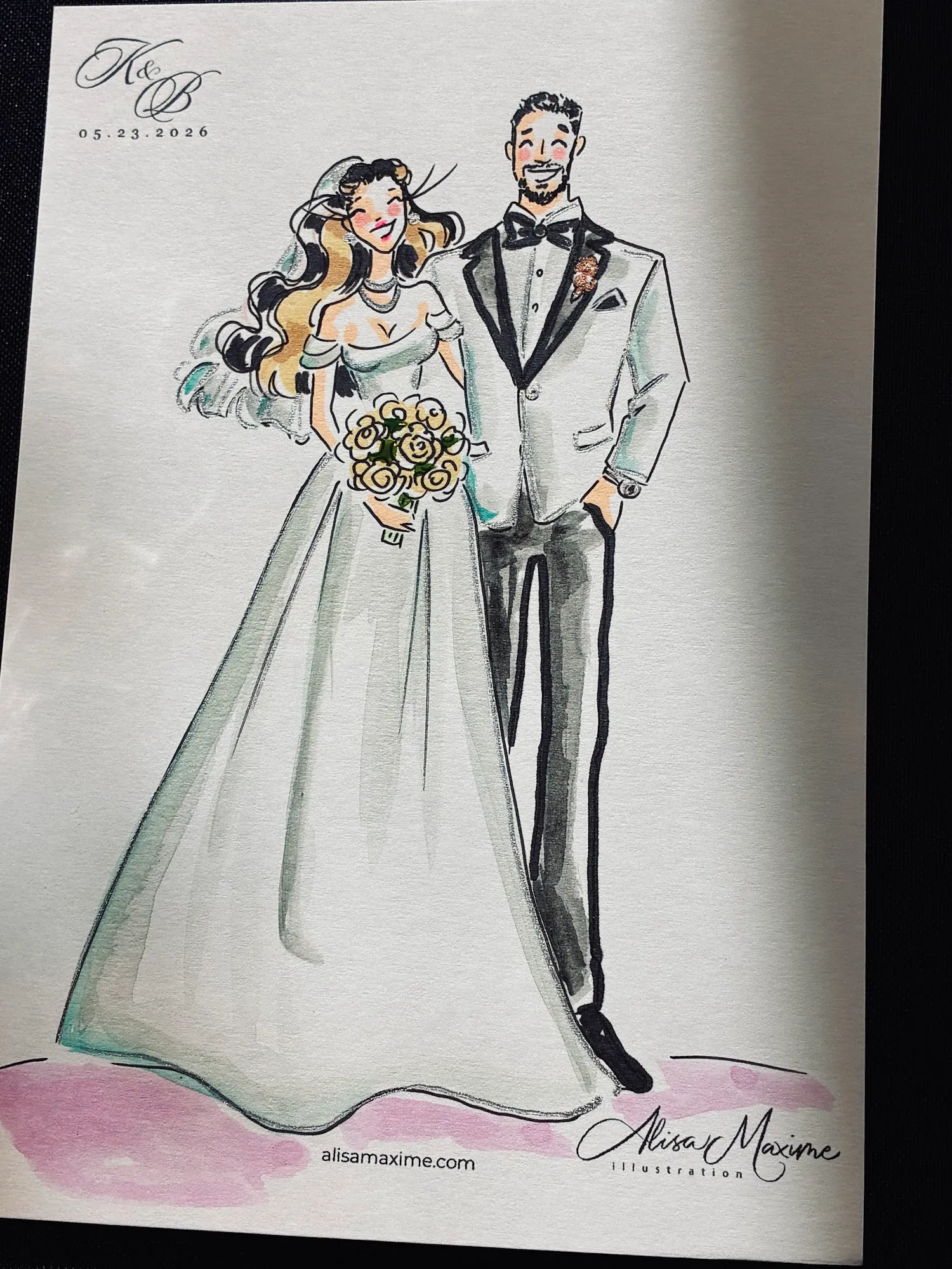 Live fashion sketch 3 from Wedding at The Red Berry Estate, San Antonio