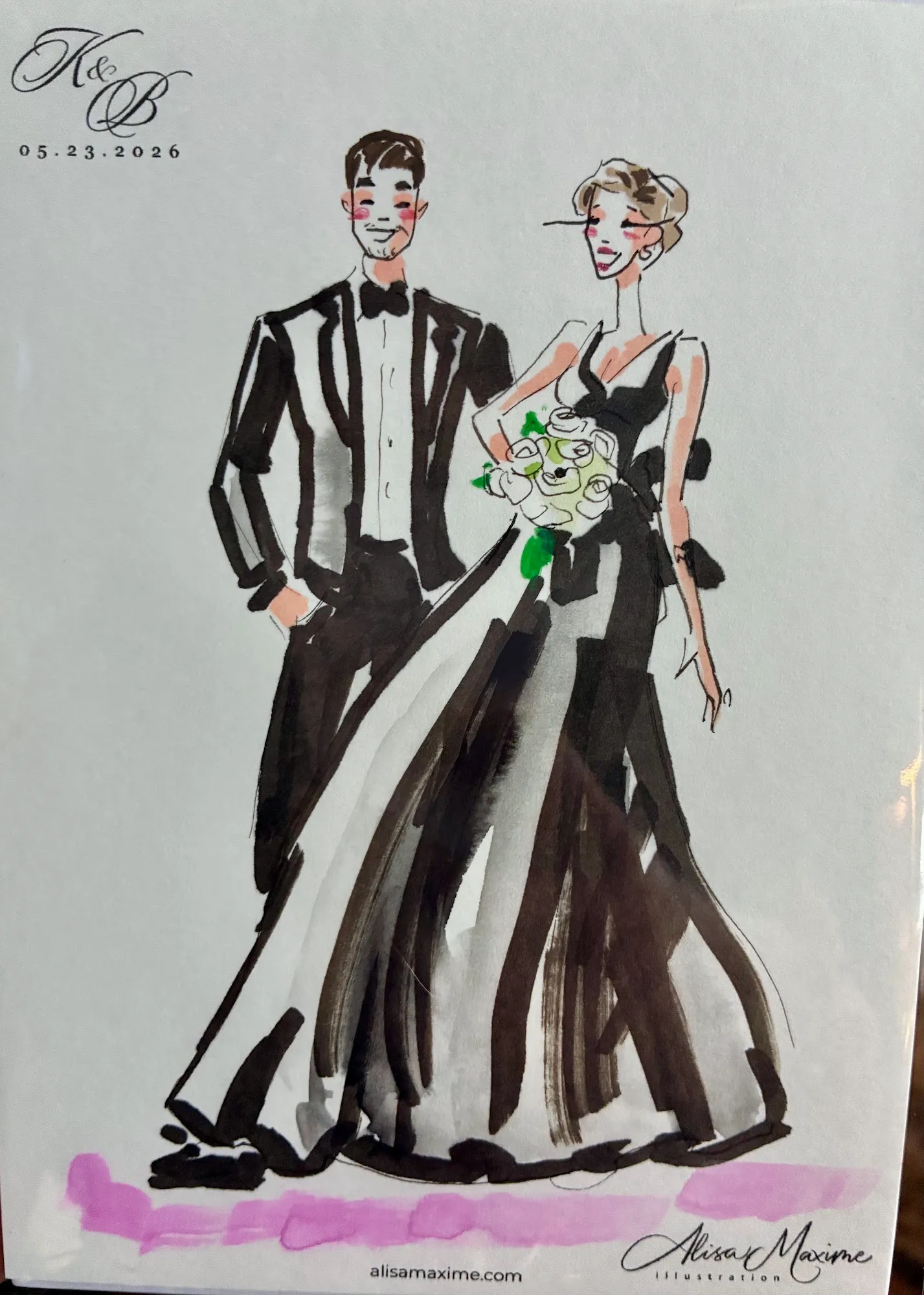 Live fashion sketch 5 from Wedding at The Red Berry Estate, San Antonio