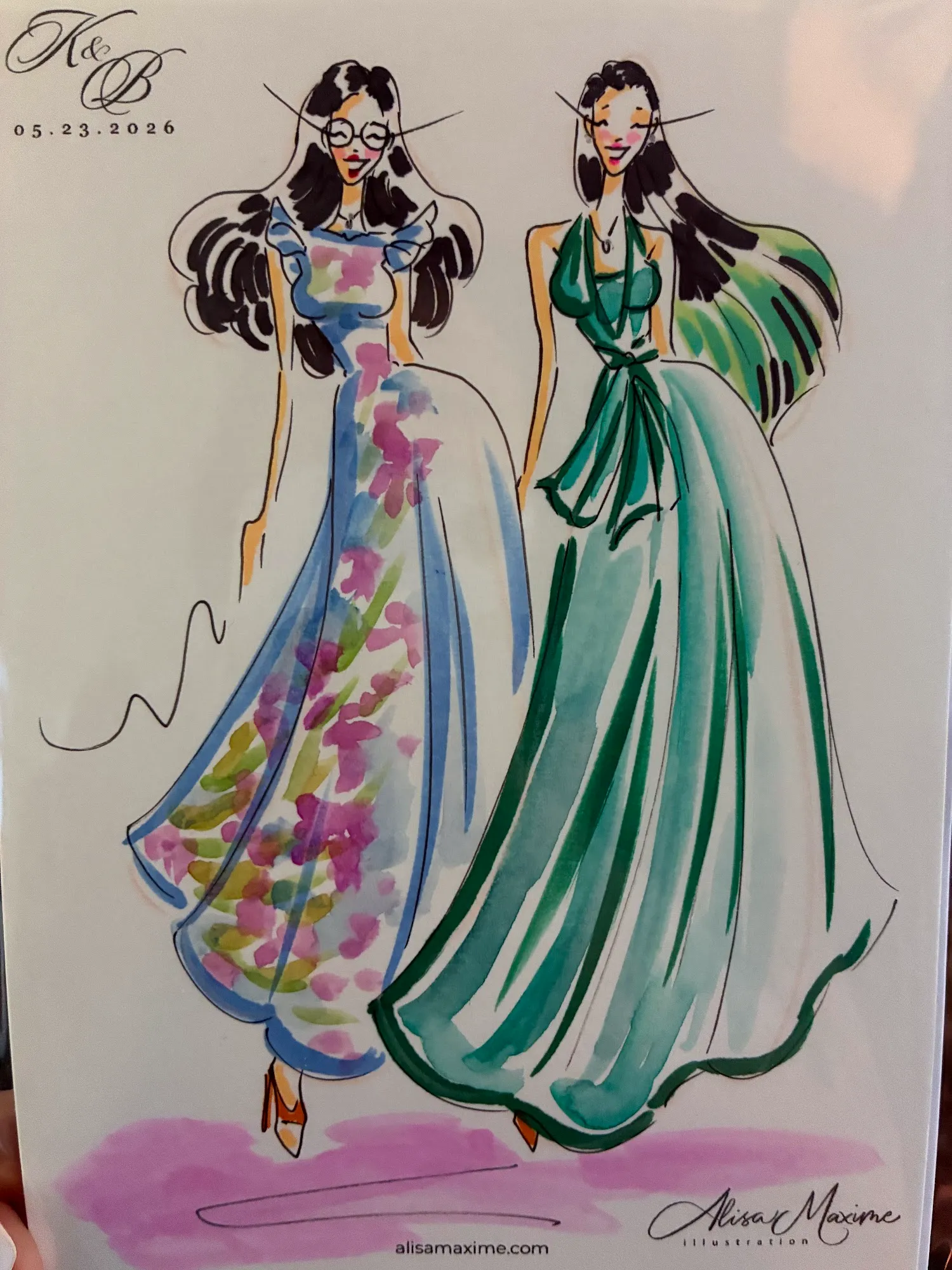 Live fashion sketch 12 from Wedding at The Red Berry Estate, San Antonio