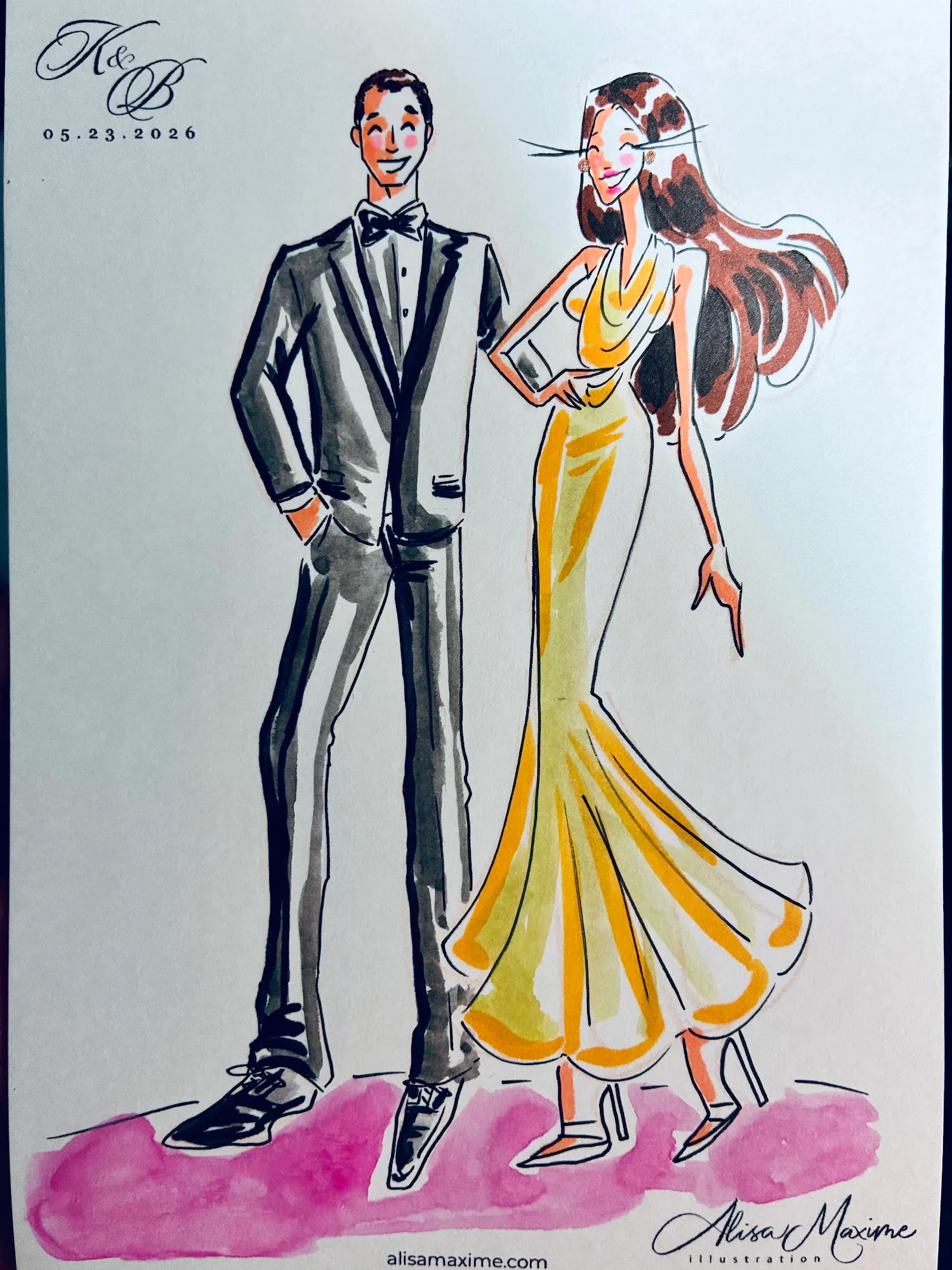 Live fashion sketch 4 from Wedding at The Red Berry Estate, San Antonio