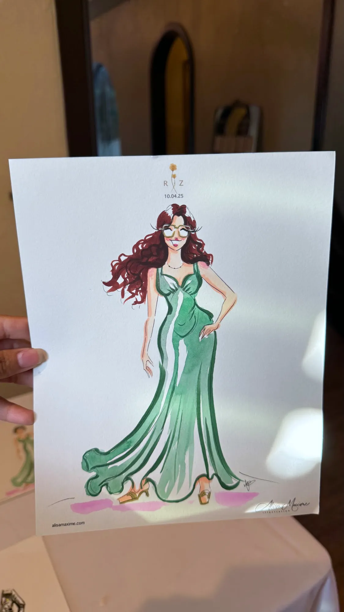 Live fashion sketch 4 from Wedding Celebration in The Colony, Texas