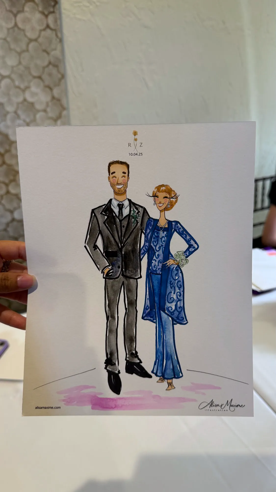 Live fashion sketch 9 from Wedding Celebration in The Colony, Texas