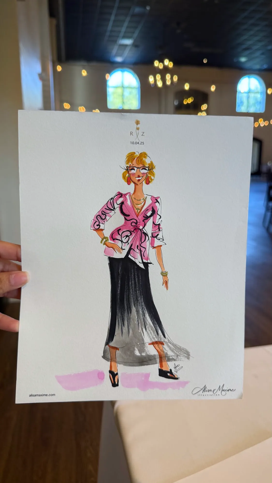 Live sketch from Wedding Celebration in The Colony, Texas