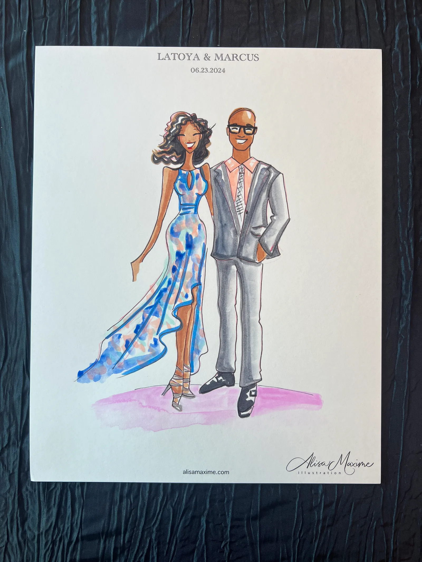 Live fashion sketch 12 from Latoya Brown Wedding Celebration at Ashton Gardens, Houston