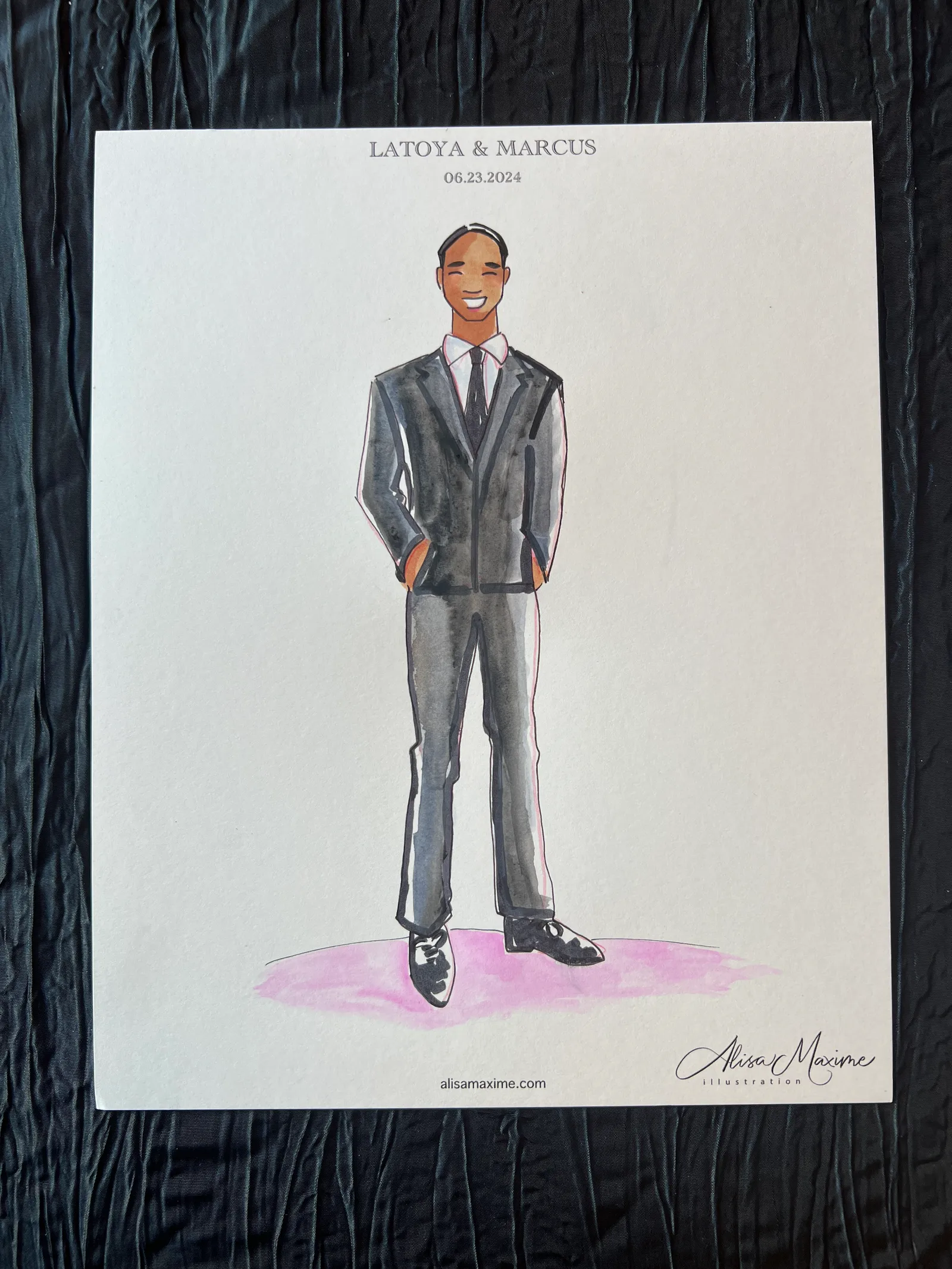 Live fashion sketch 5 from Latoya Brown Wedding Celebration at Ashton Gardens, Houston