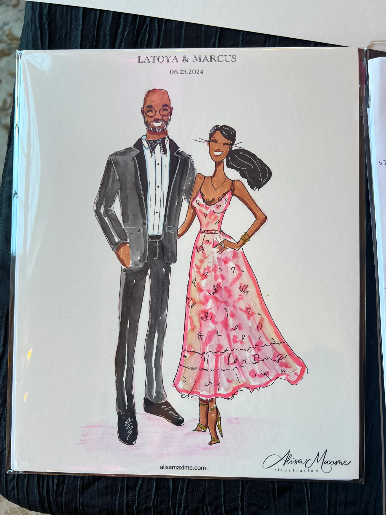 Live fashion sketch 7 from Latoya Brown Wedding Celebration at Ashton Gardens, Houston