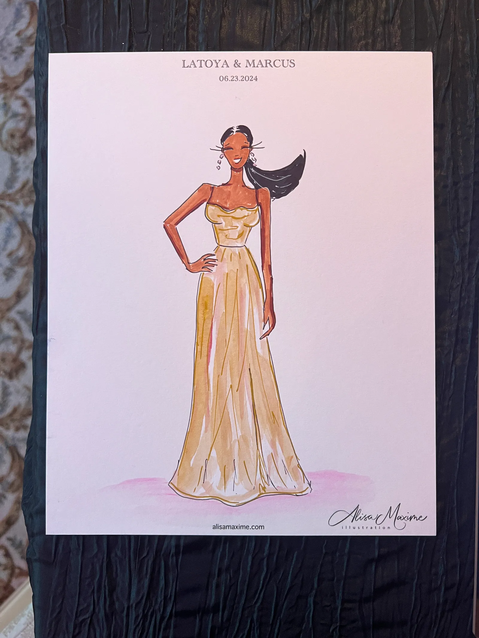 Live fashion sketch 4 from Latoya Brown Wedding Celebration at Ashton Gardens, Houston