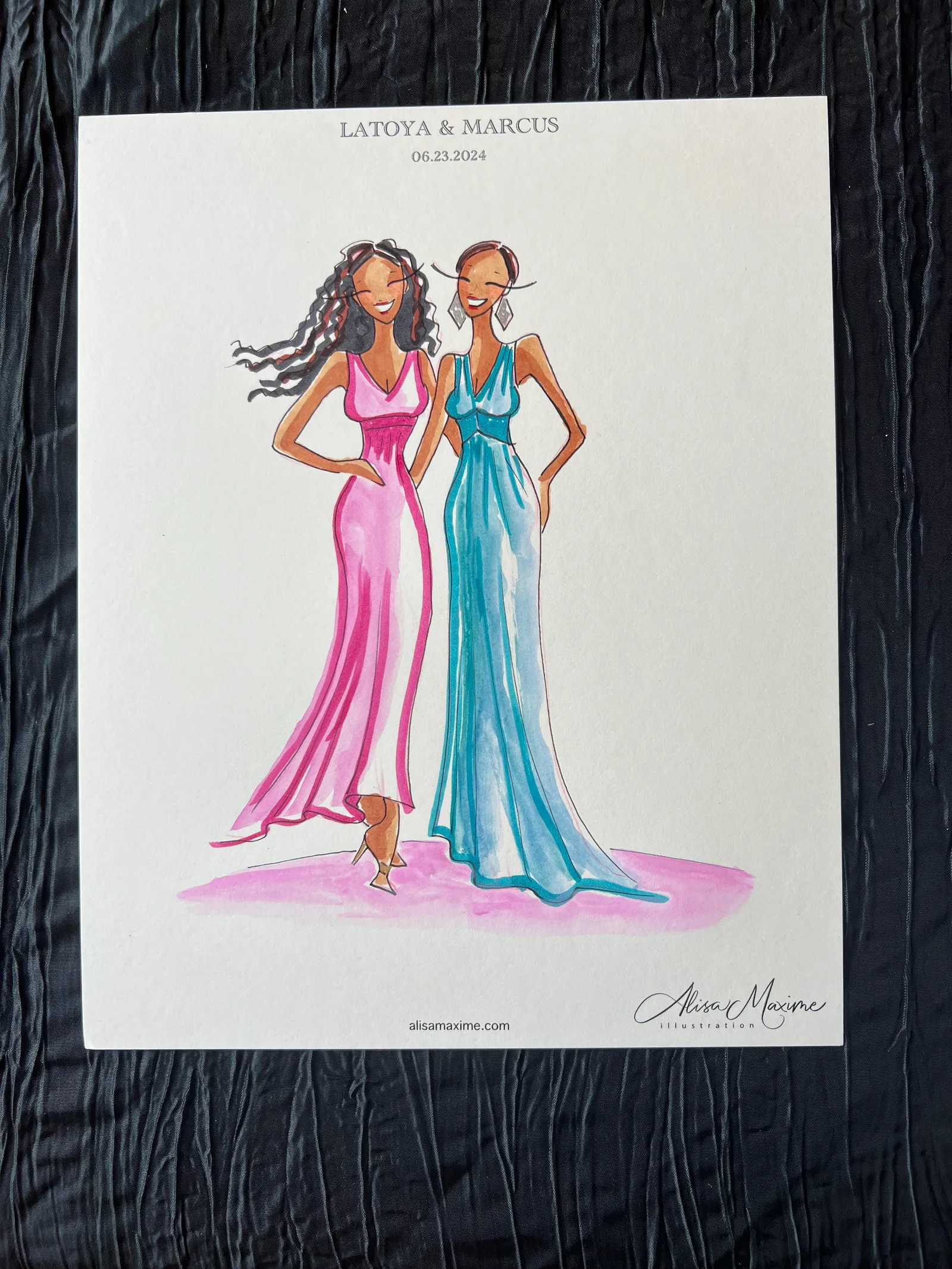 Live fashion sketch 3 from Latoya Brown Wedding Celebration at Ashton Gardens, Houston