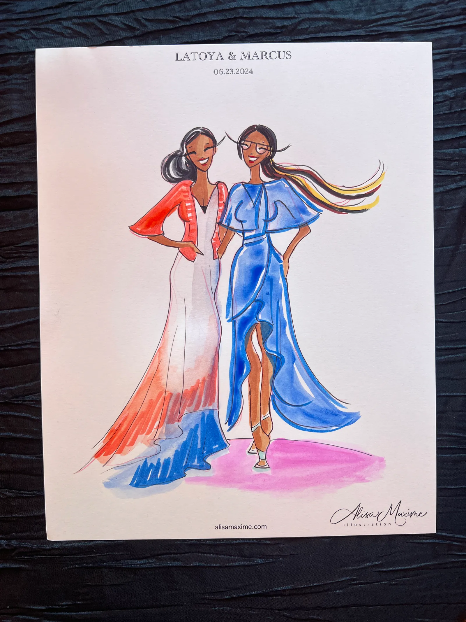 Live fashion sketch 15 from Latoya Brown Wedding Celebration at Ashton Gardens, Houston