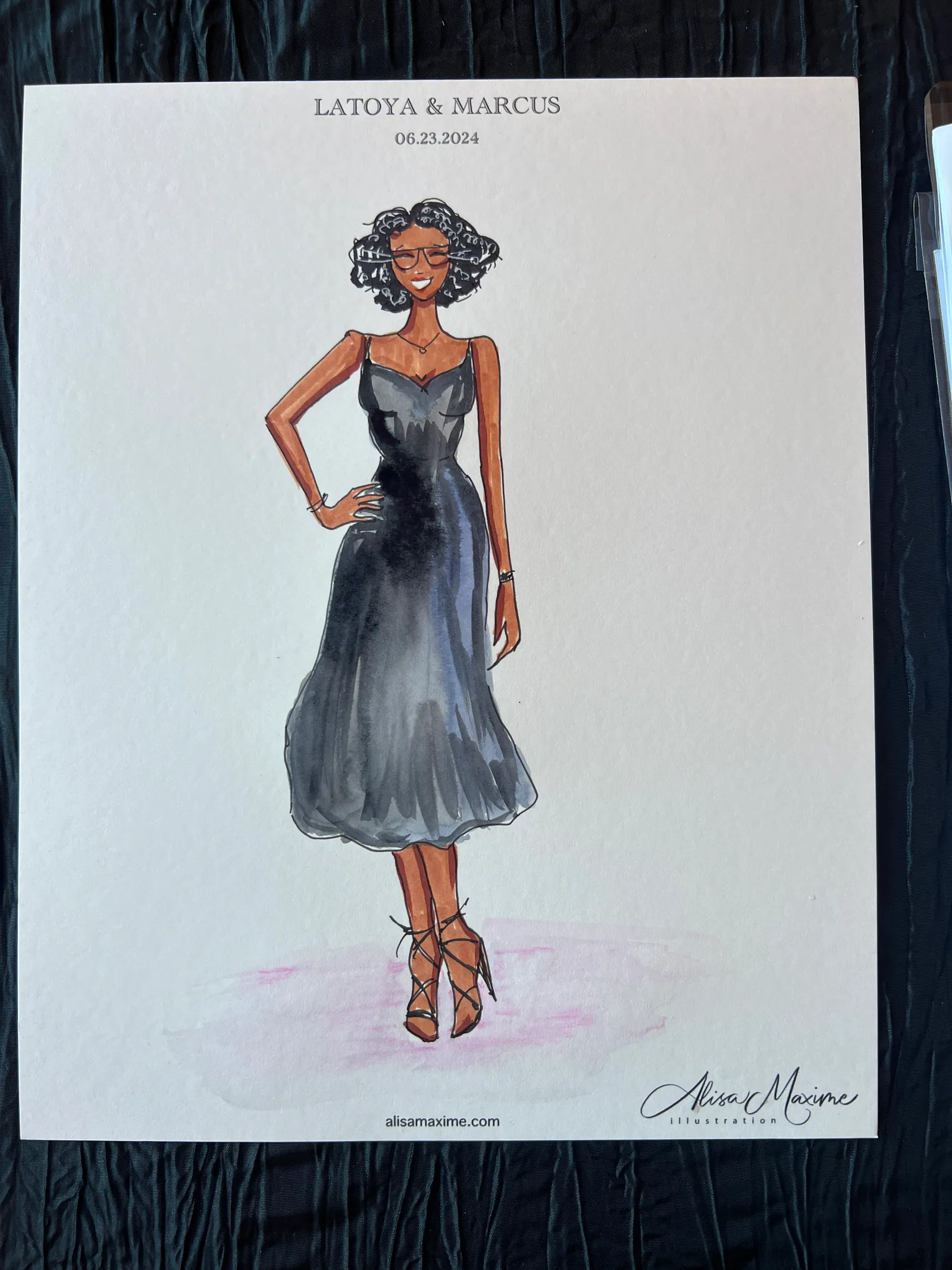 Live fashion sketch 8 from Latoya Brown Wedding Celebration at Ashton Gardens, Houston