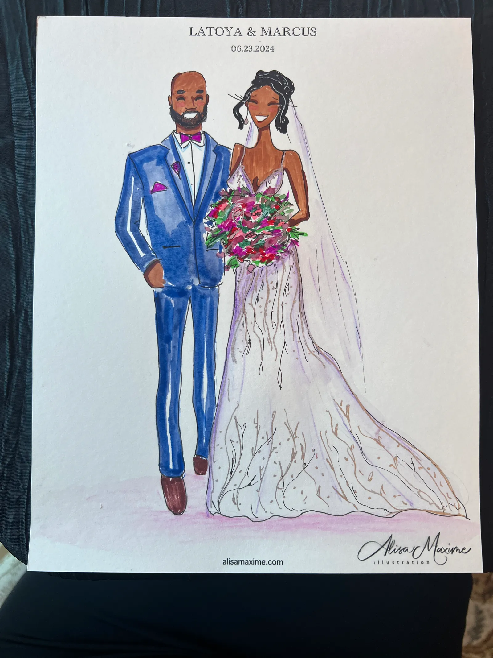 Live fashion sketch 13 from Latoya Brown Wedding Celebration at Ashton Gardens, Houston