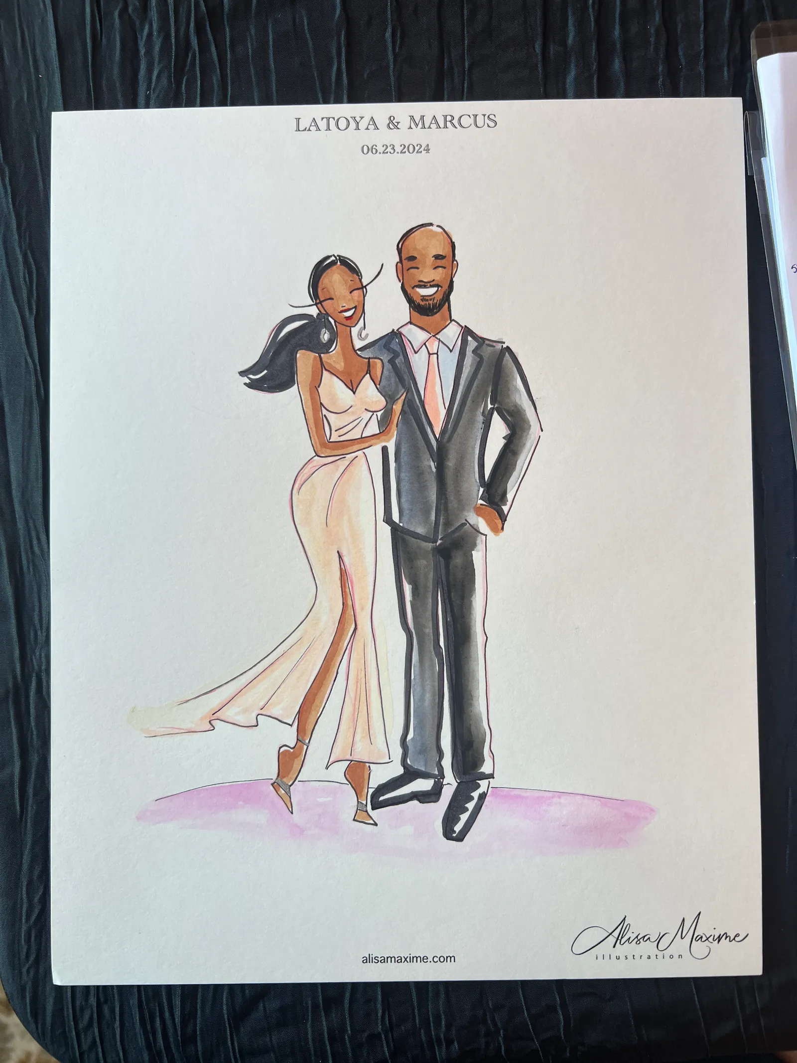 Live fashion sketch 9 from Latoya Brown Wedding Celebration at Ashton Gardens, Houston