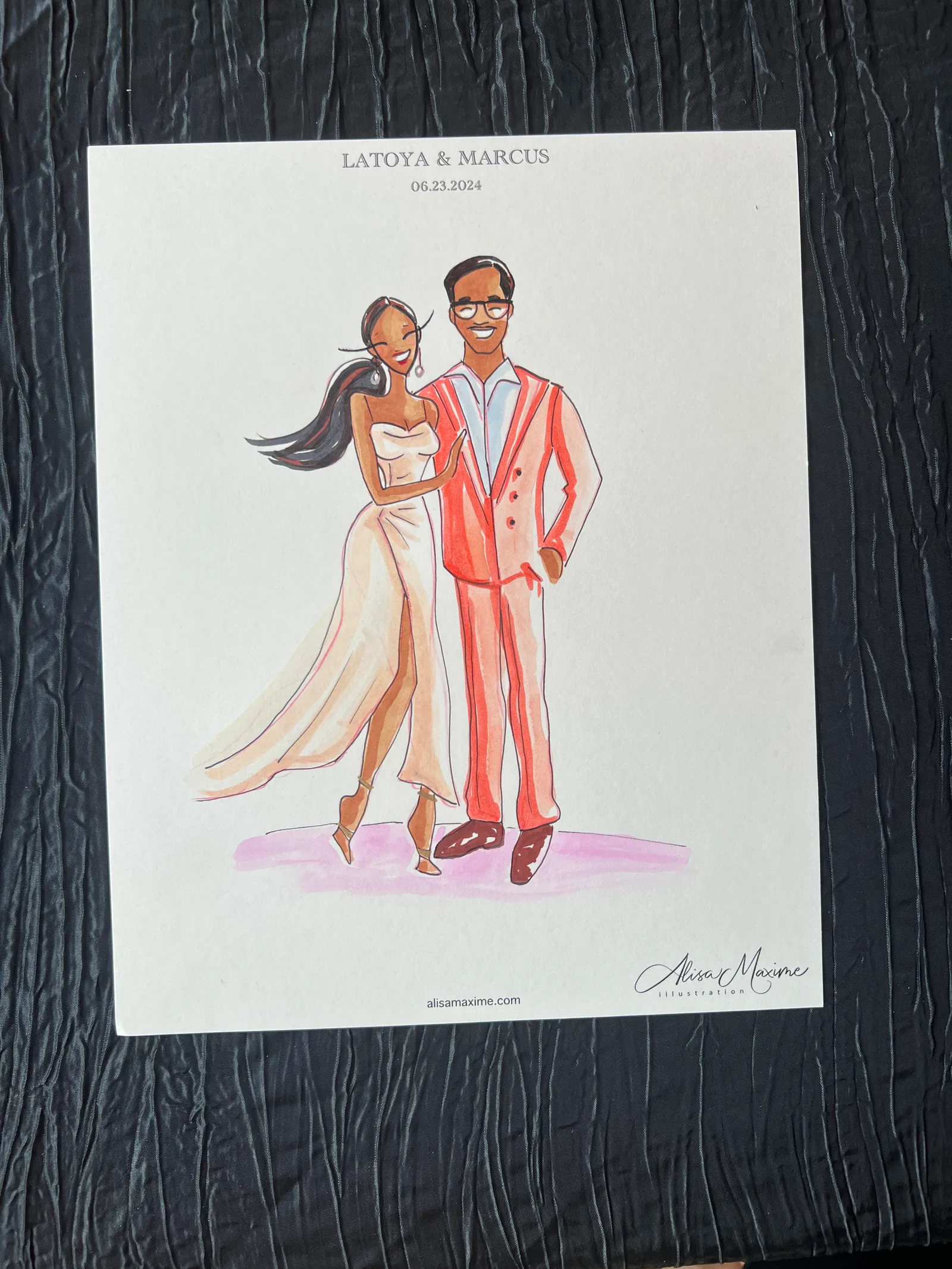 Live fashion sketch 10 from Latoya Brown Wedding Celebration at Ashton Gardens, Houston