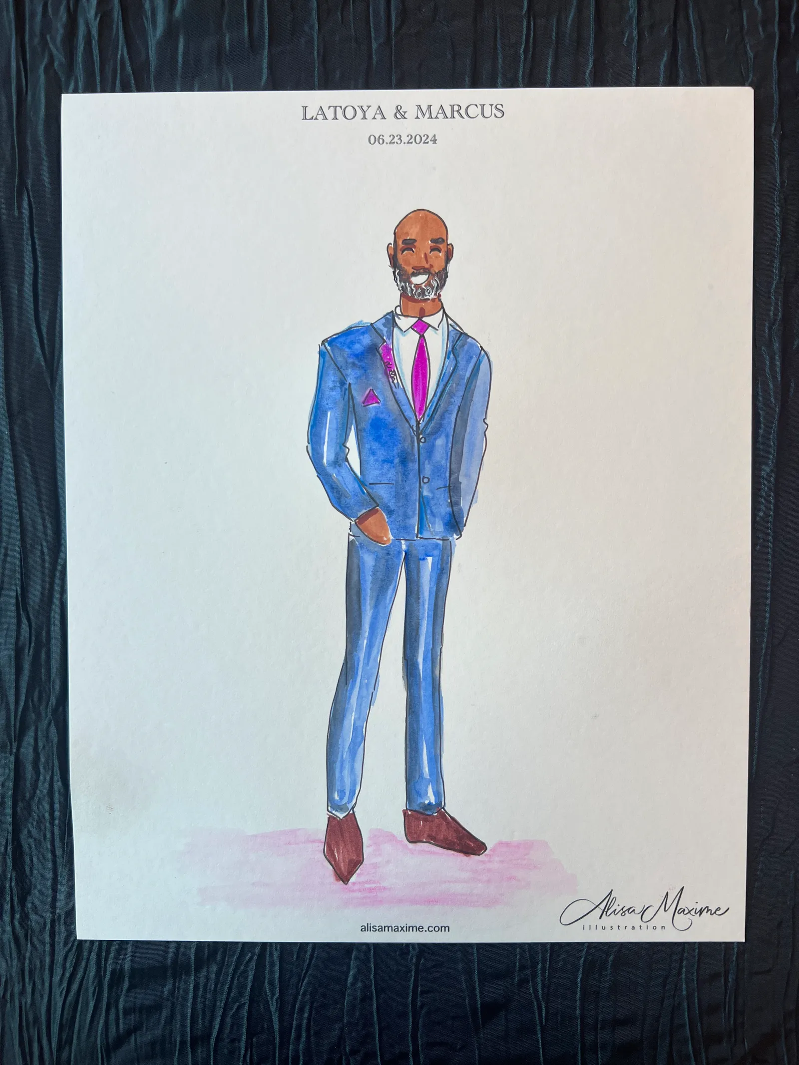 Live fashion sketch 11 from Latoya Brown Wedding Celebration at Ashton Gardens, Houston