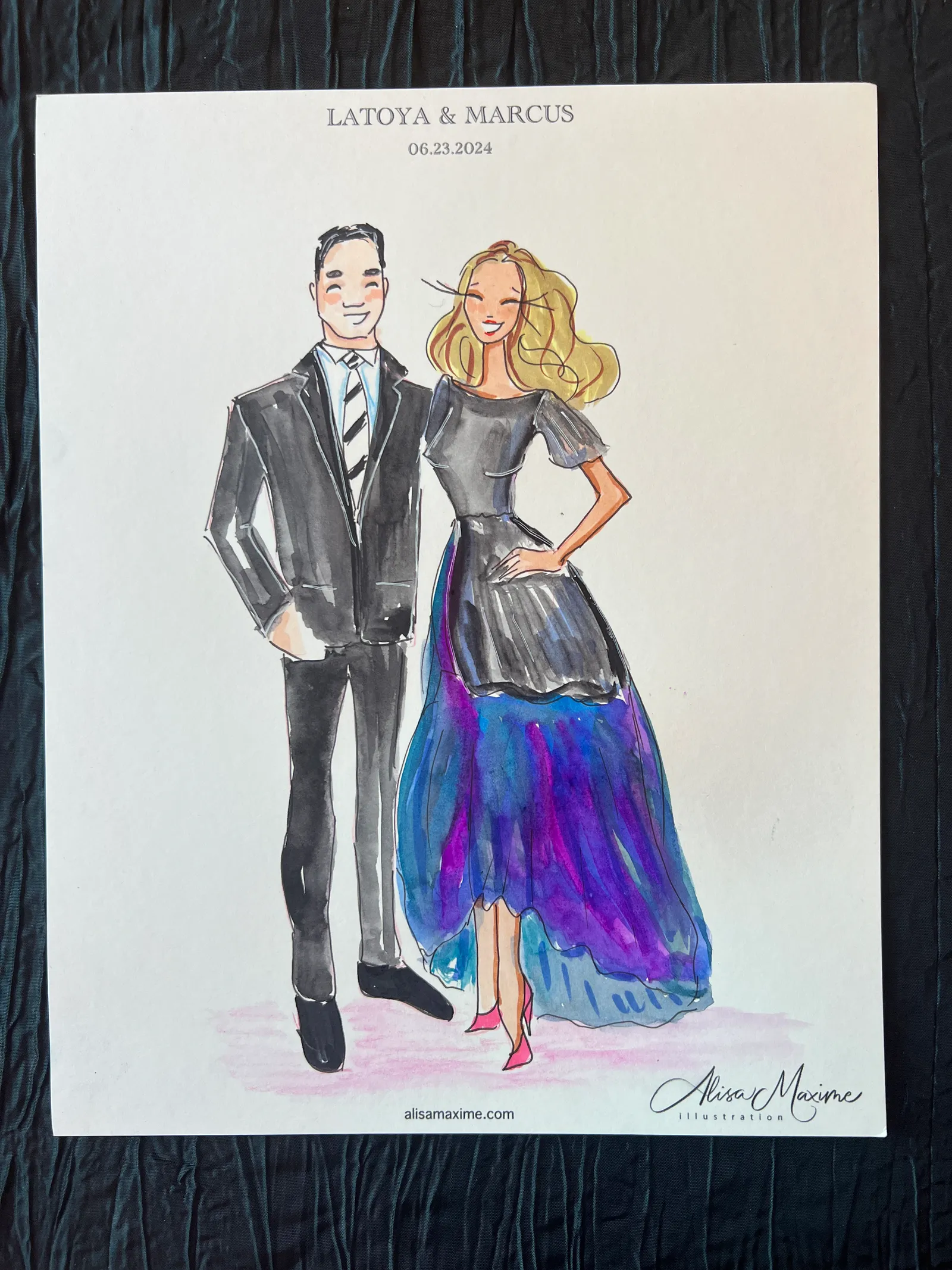 Live fashion sketch 16 from Latoya Brown Wedding Celebration at Ashton Gardens, Houston