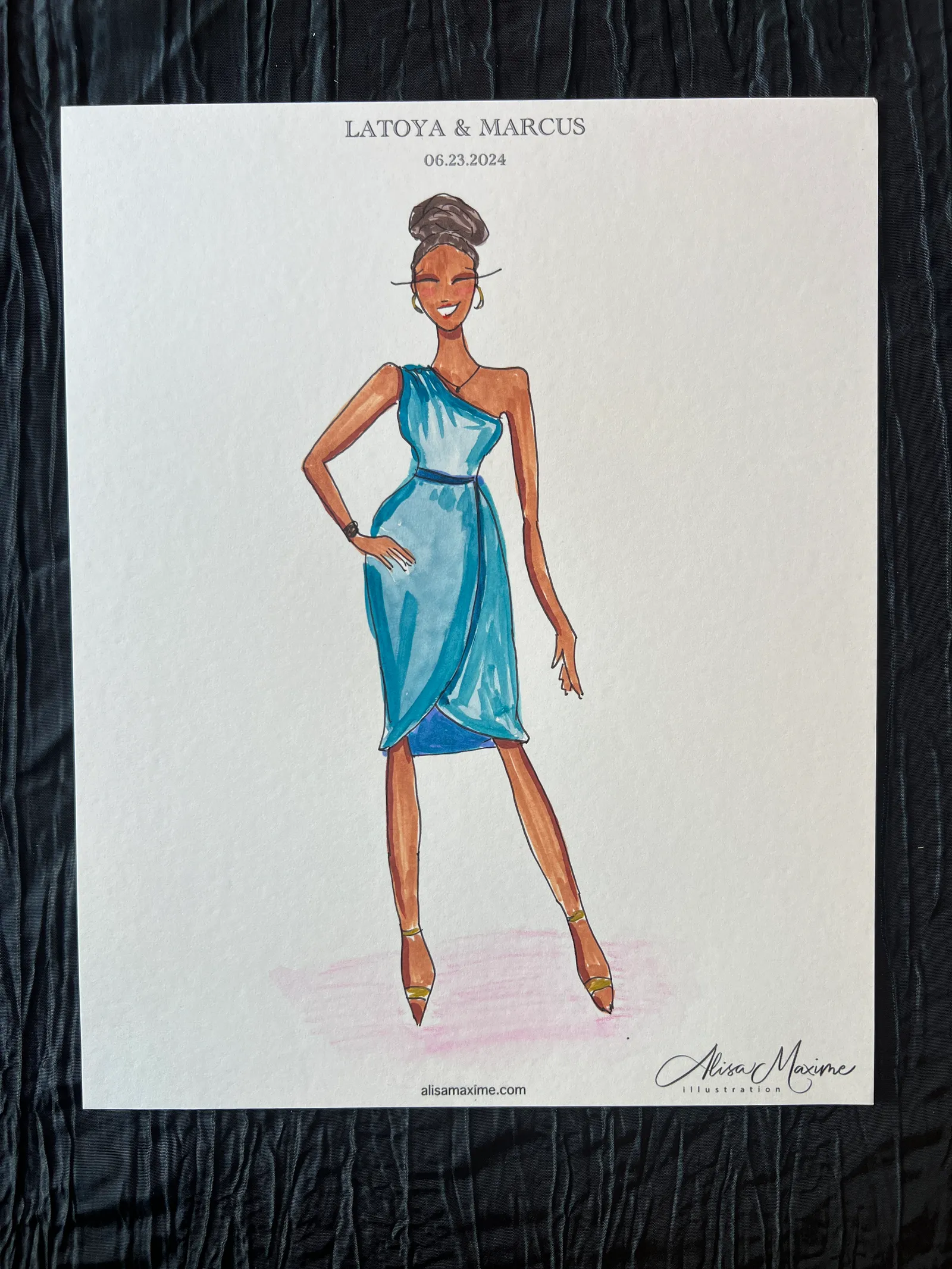Live fashion sketch 6 from Latoya Brown Wedding Celebration at Ashton Gardens, Houston