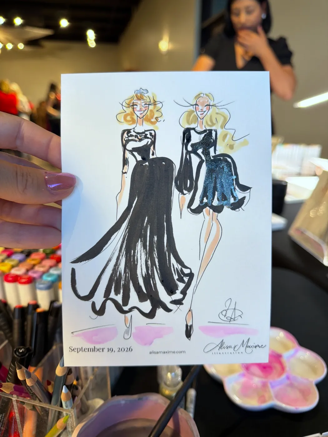 Live fashion sketch 7 from Monte Carlo Birthday Celebration at Celebrino Event Center, Austin