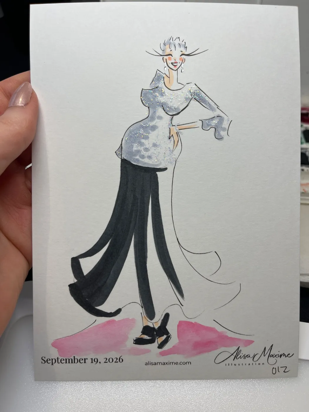 Live fashion sketch 11 from Monte Carlo Birthday Celebration at Celebrino Event Center, Austin