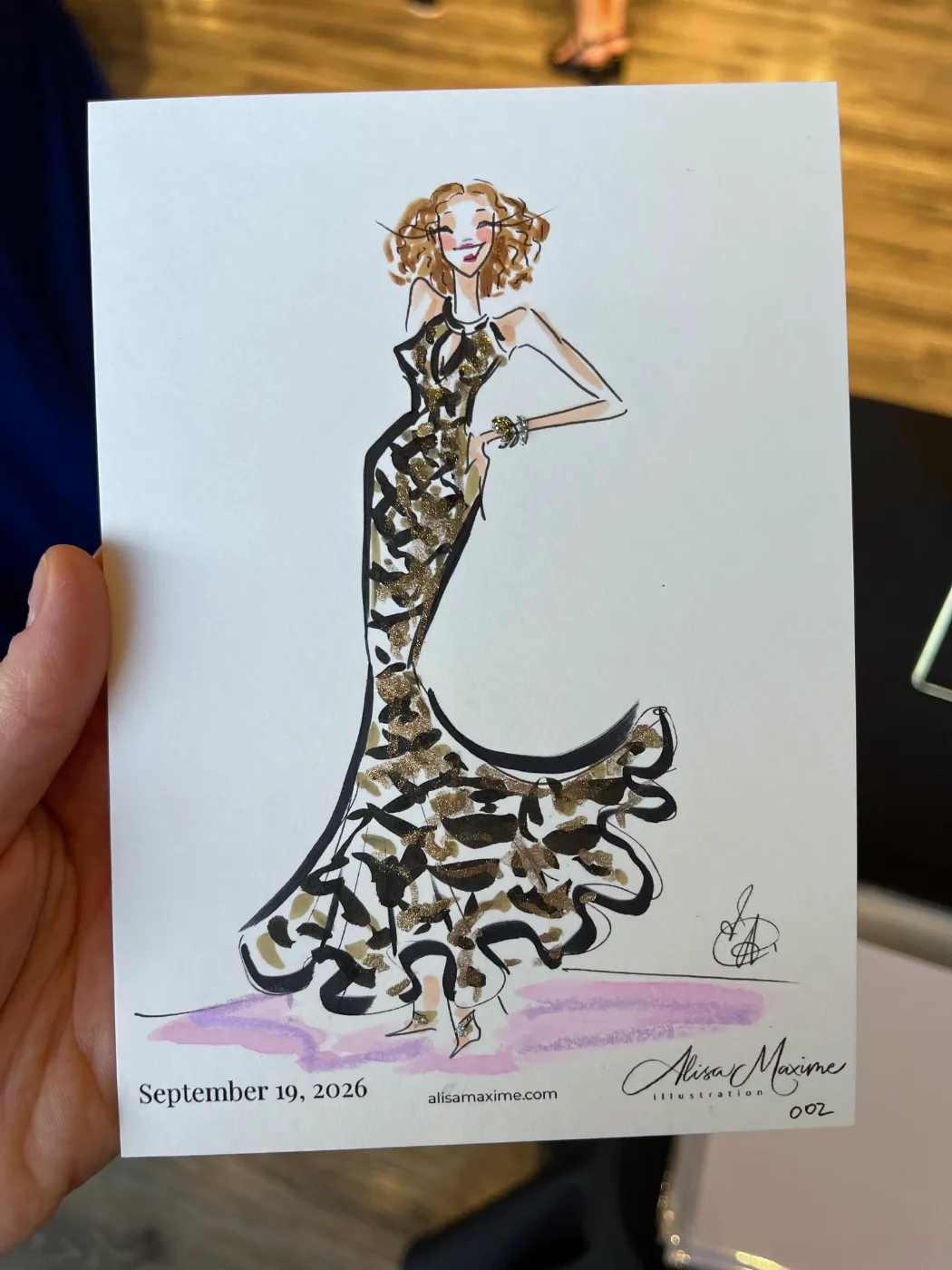 Live fashion sketch 2 from Monte Carlo Birthday Celebration at Celebrino Event Center, Austin
