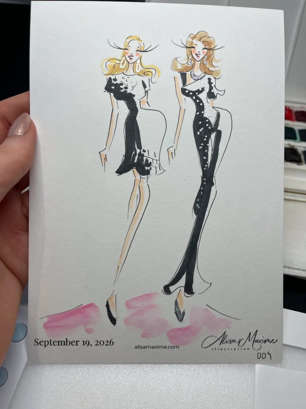 Live fashion sketch 8 from Monte Carlo Birthday Celebration at Celebrino Event Center, Austin
