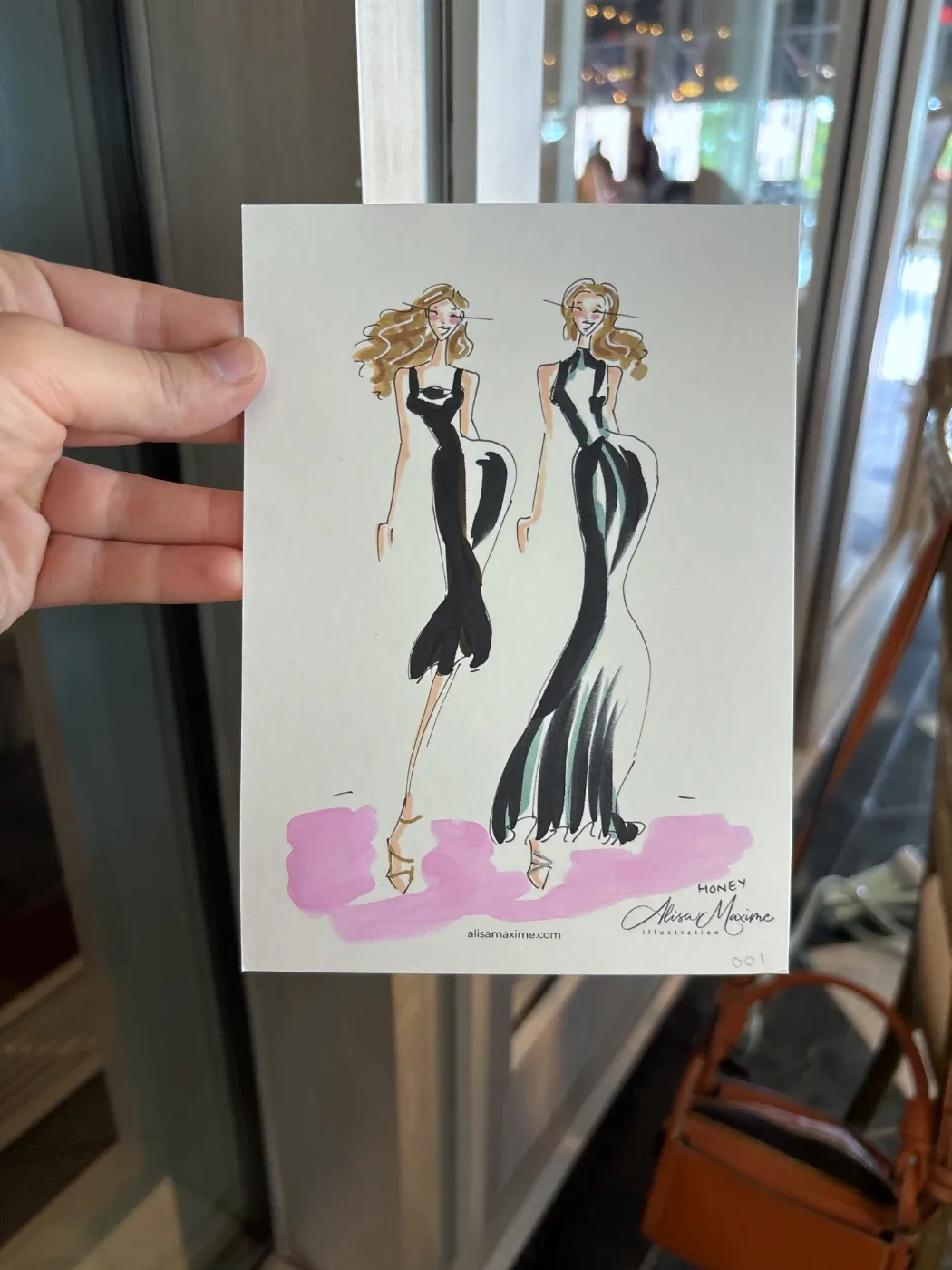 Live fashion sketch 2 from Wedding at The Drake Oak Brook, Chicago
