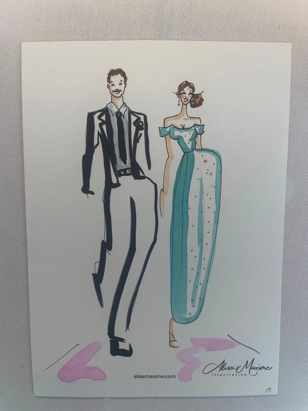 Live fashion sketch 15 from Wedding at The Drake Oak Brook, Chicago