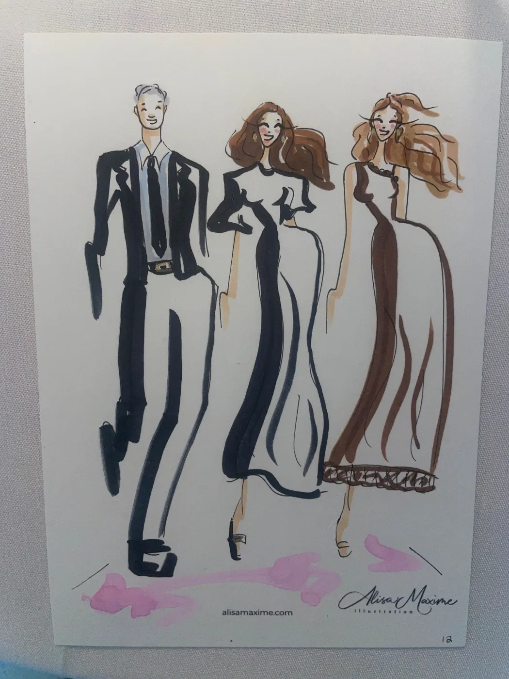 Live fashion sketch 12 from Wedding at The Drake Oak Brook, Chicago