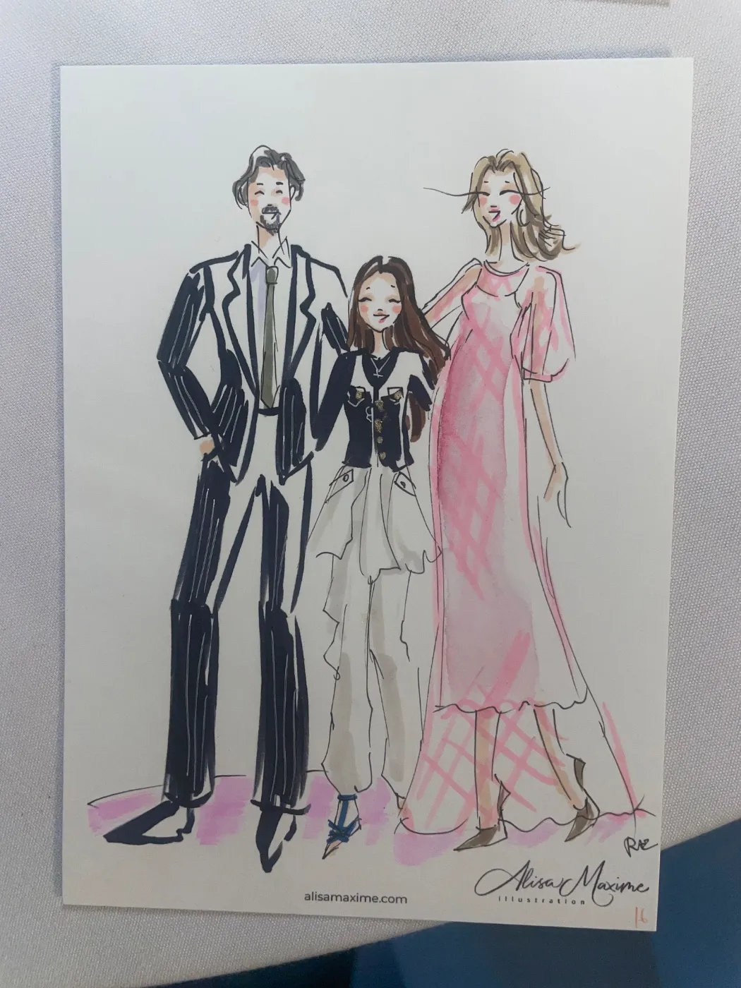 Live fashion sketch 16 from Wedding at The Drake Oak Brook, Chicago