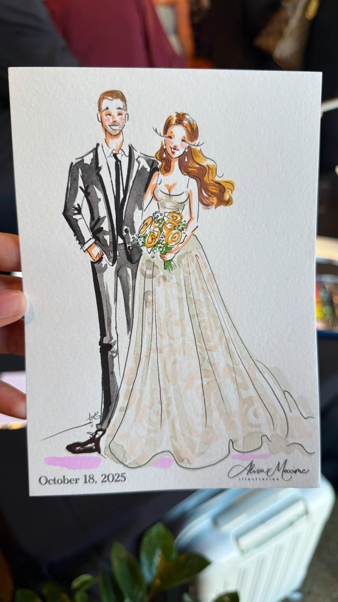 Live fashion sketch 2 from Wedding Celebration in Dallas