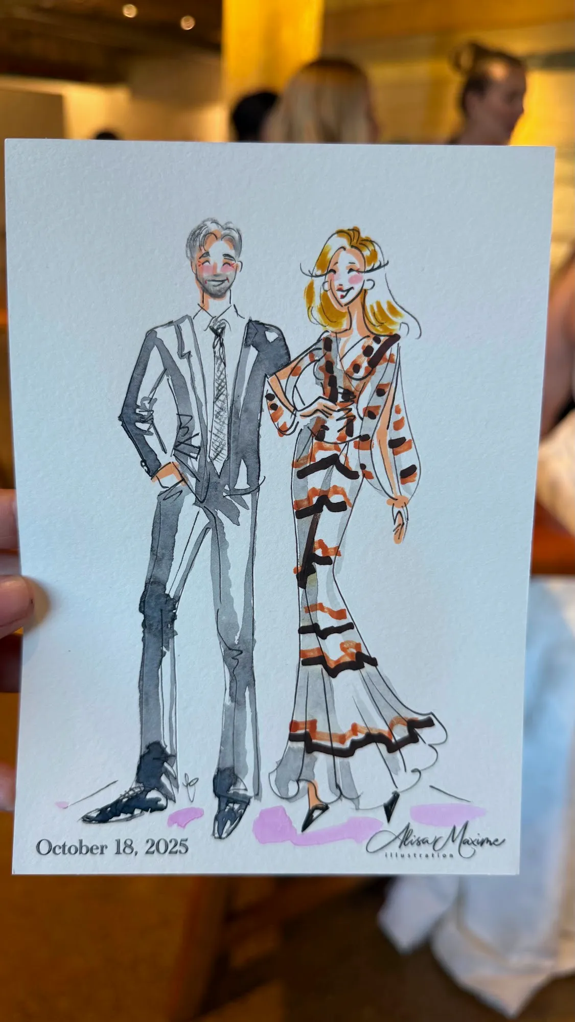 Live sketch from Wedding Celebration in Dallas