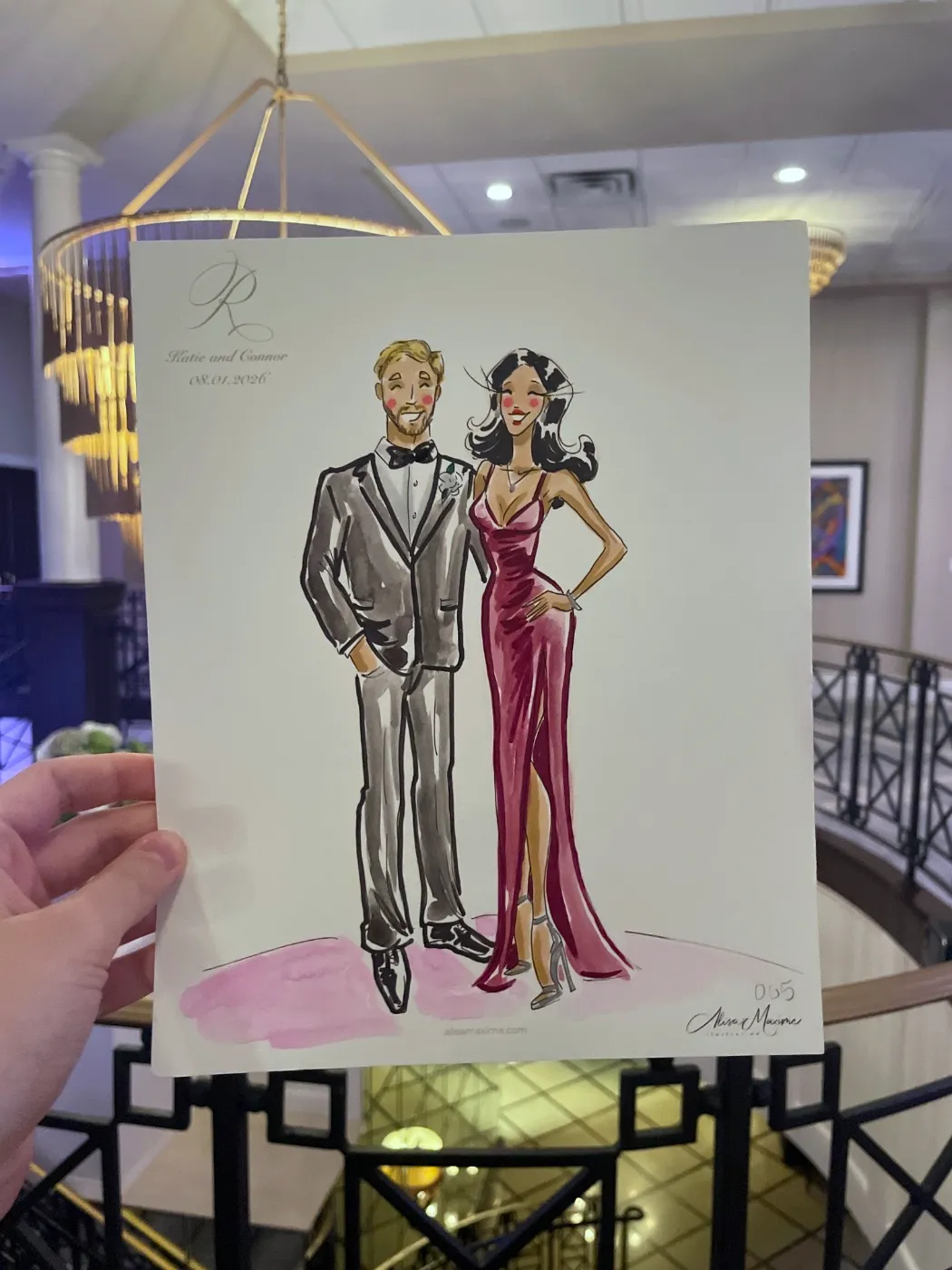 A fashion sketch drawn at River Crest Country Club