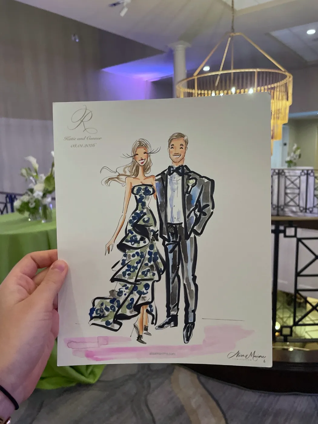 Live fashion sketch 6 from Wedding at River Crest Country Club, Fort Worth