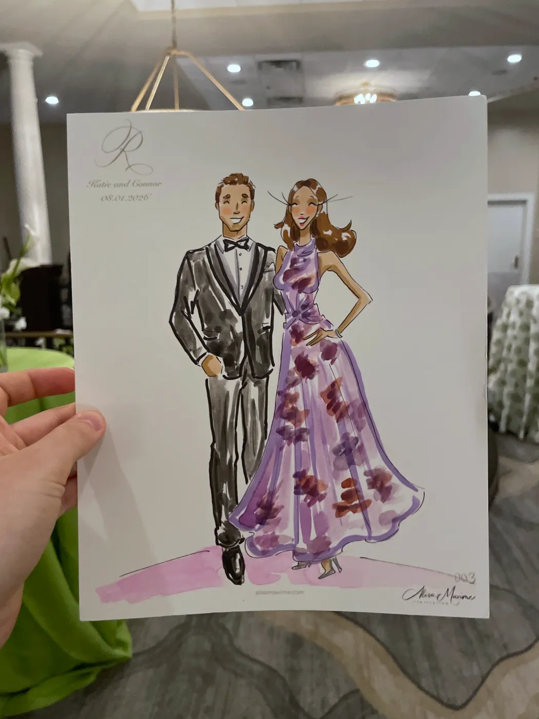 Live fashion sketch 4 from Wedding at River Crest Country Club, Fort Worth