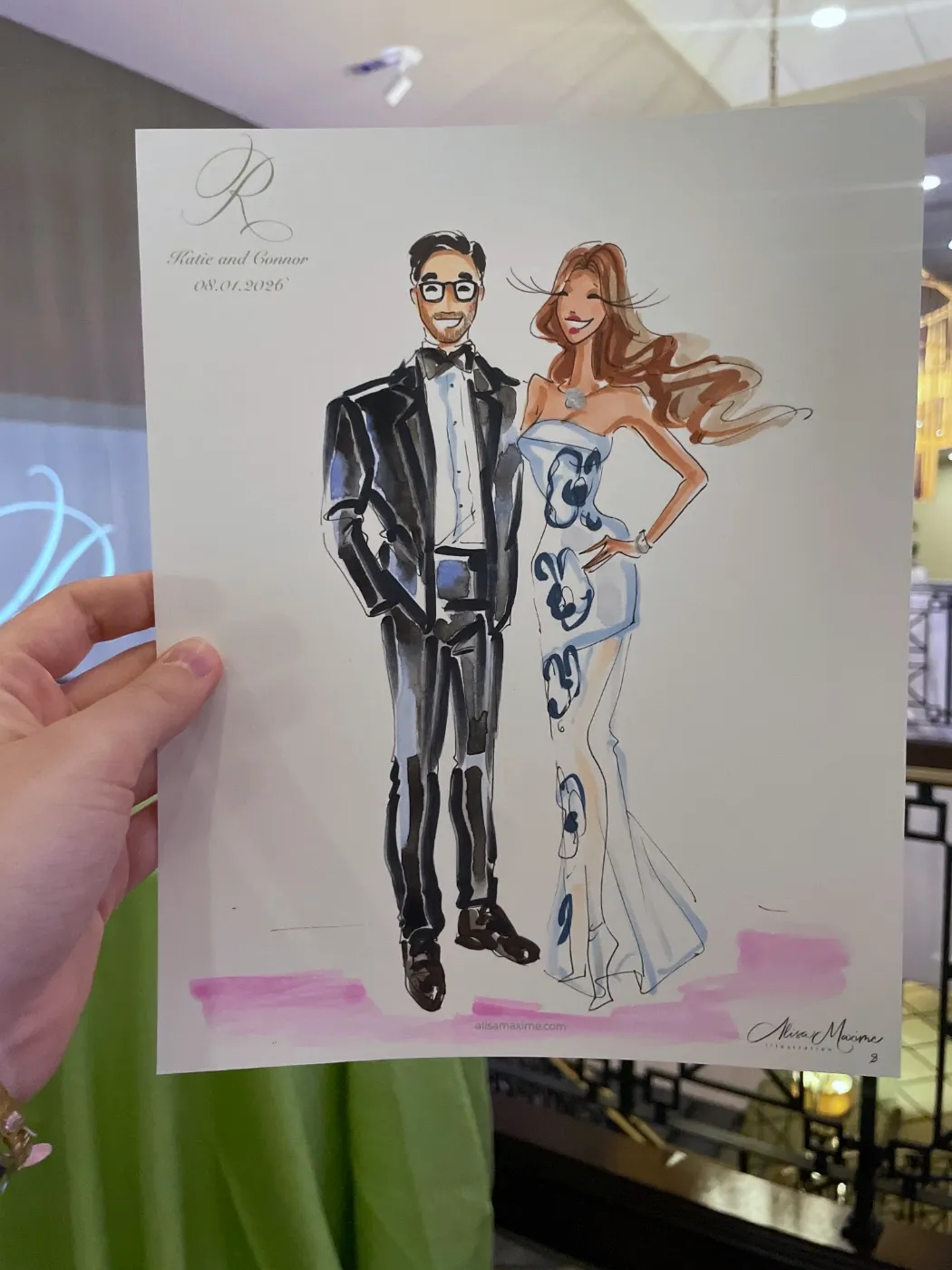 Live fashion sketch 8 from Wedding at River Crest Country Club, Fort Worth