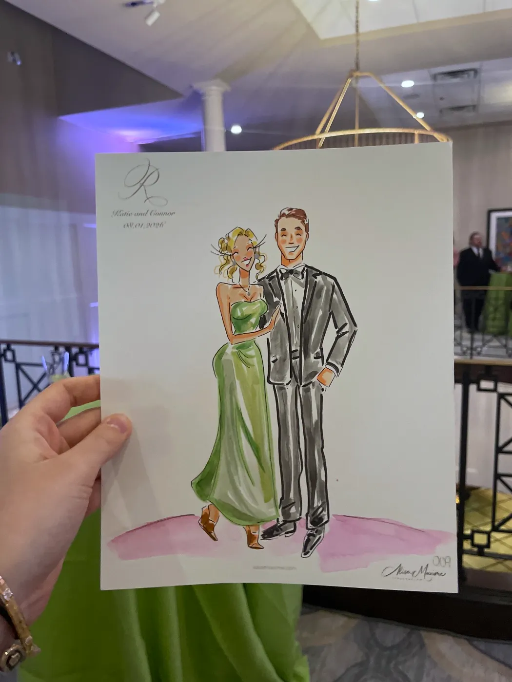 Live fashion sketch 9 from Wedding at River Crest Country Club, Fort Worth