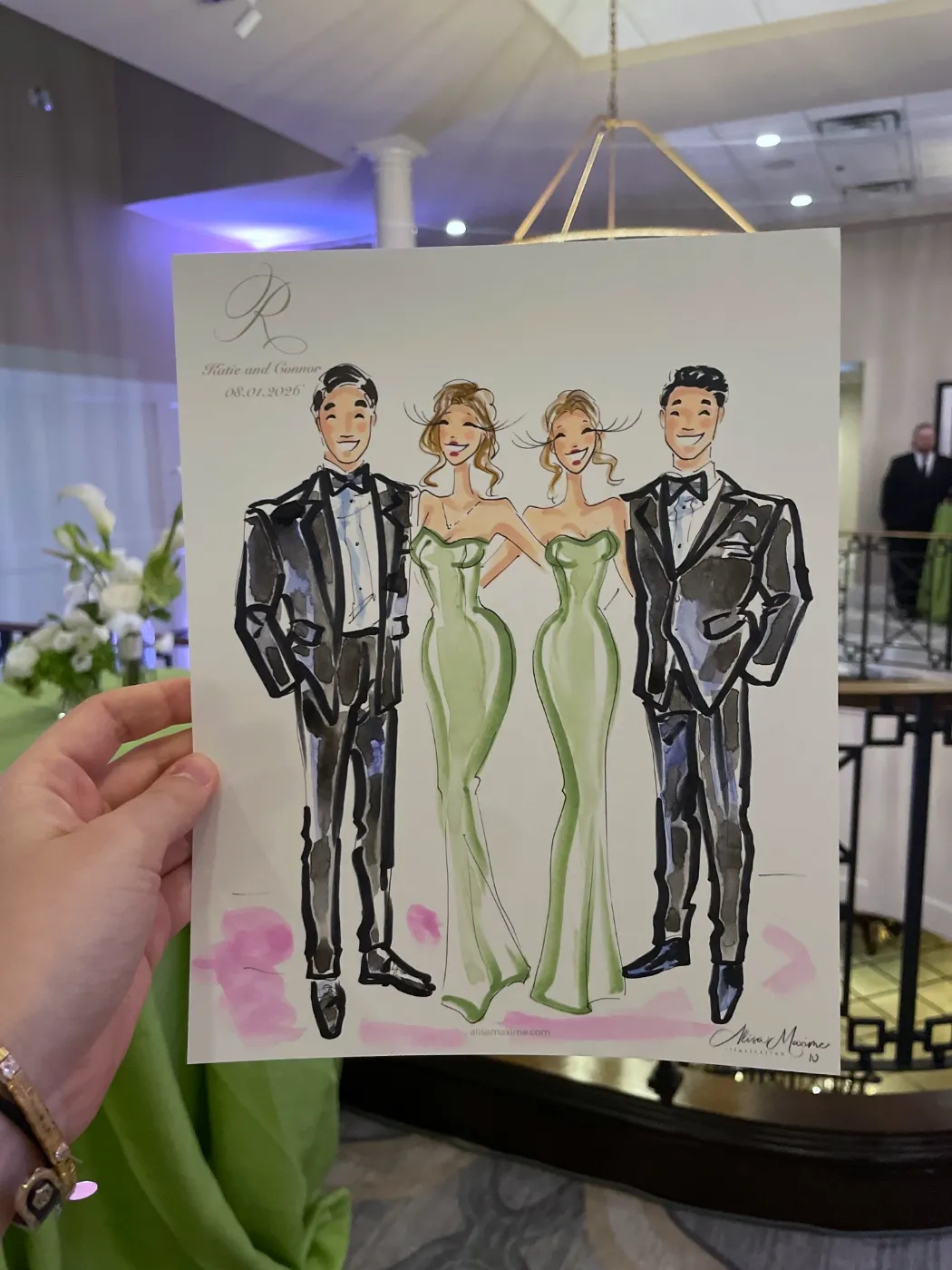 Live fashion sketch 10 from Wedding at River Crest Country Club, Fort Worth