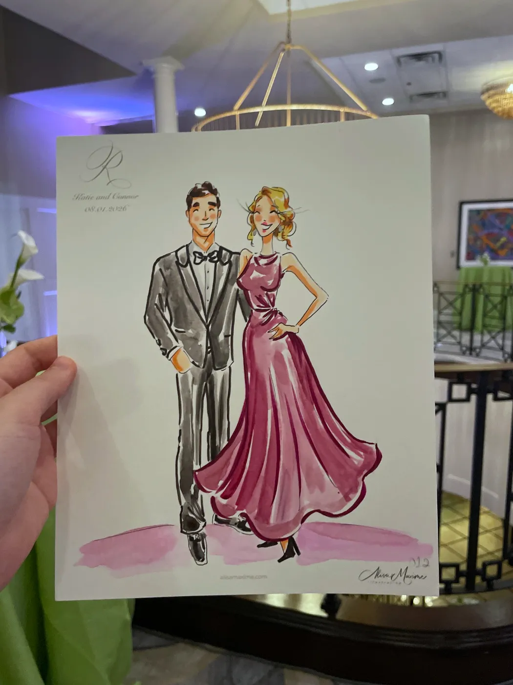 Live fashion sketch 12 from Wedding at River Crest Country Club, Fort Worth