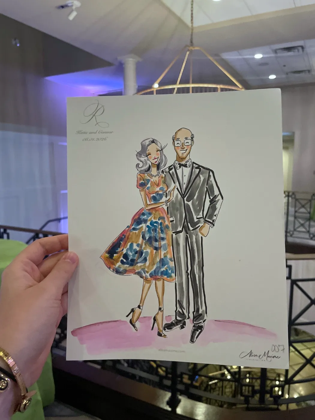 Live fashion sketch 7 from Wedding at River Crest Country Club, Fort Worth