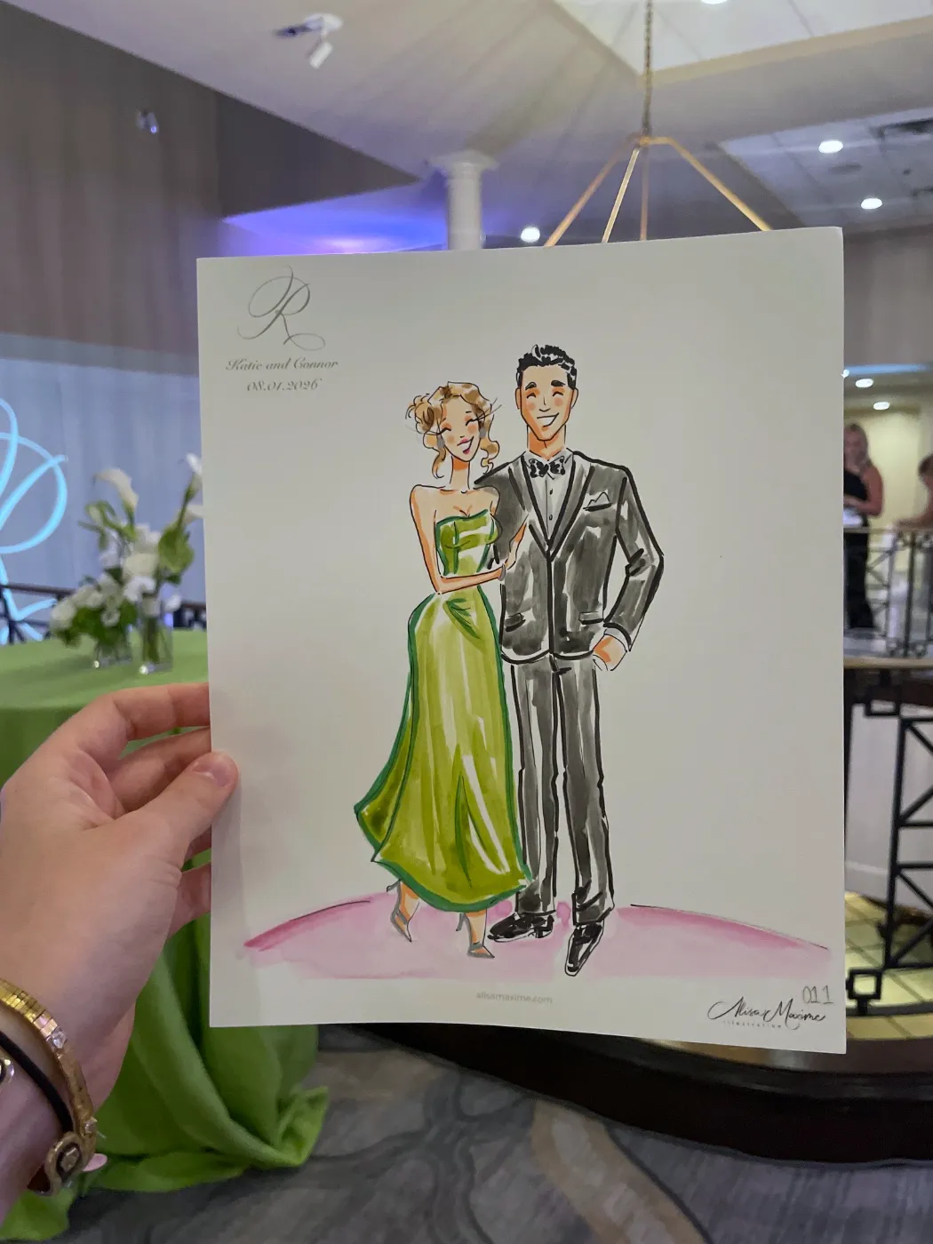 Live fashion sketch 11 from Wedding at River Crest Country Club, Fort Worth