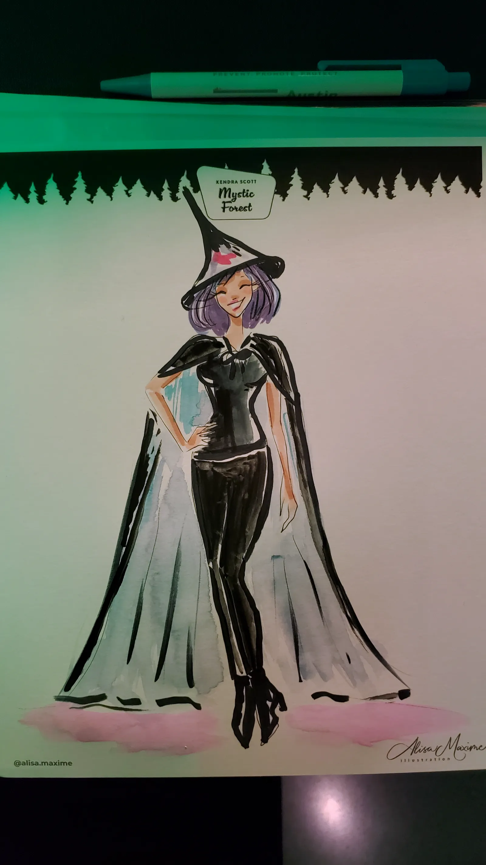 Live fashion sketch 4 from Austin Art Experience at Kendra Scott
