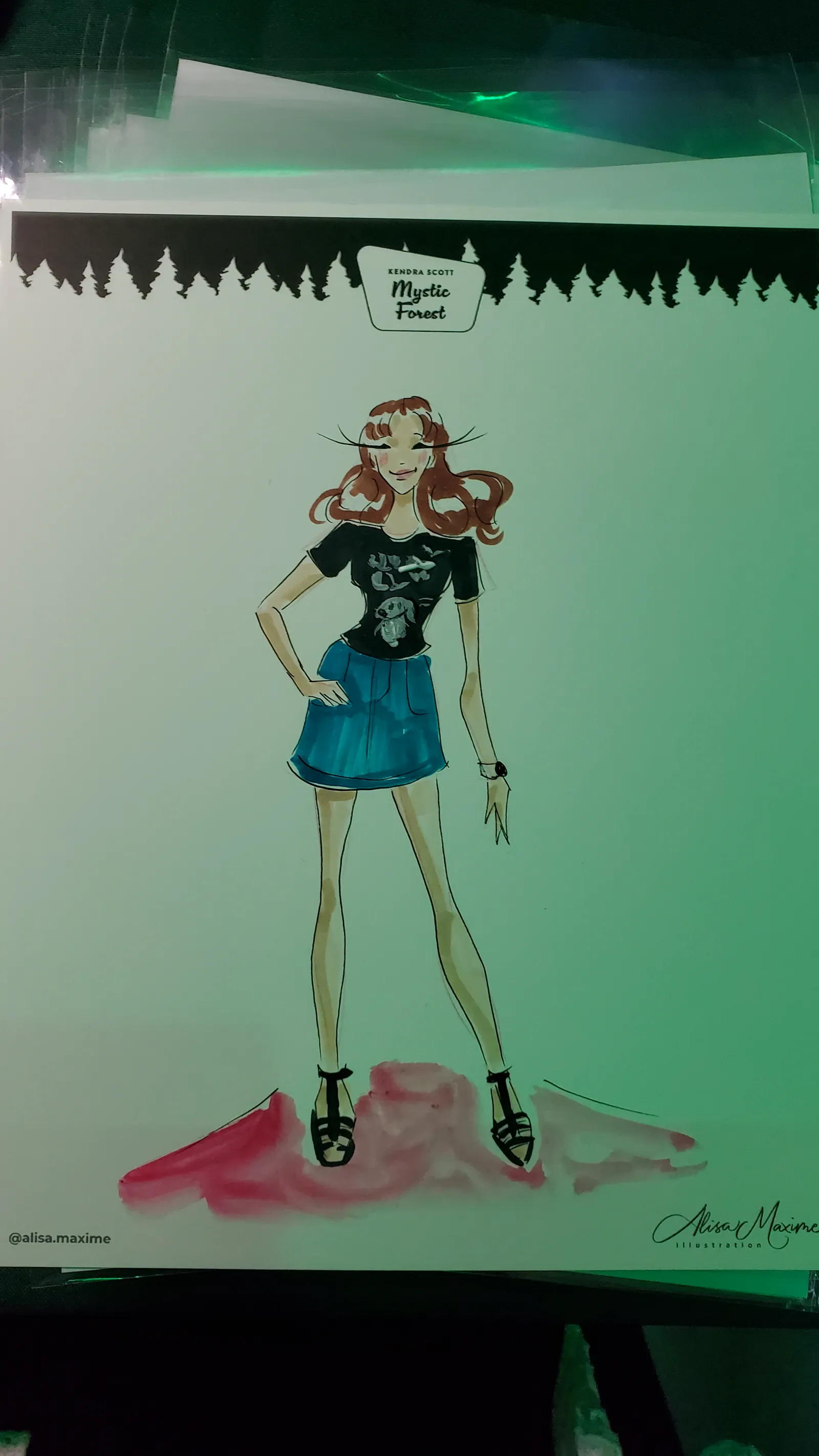 Live fashion sketch 9 from Austin Art Experience at Kendra Scott