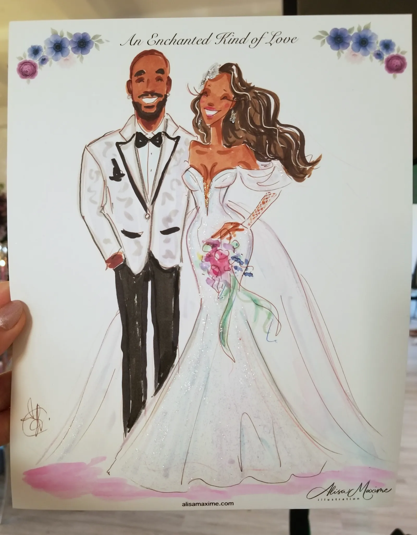 Live sketch from Wedding Celebration at The Arlo, Austin
