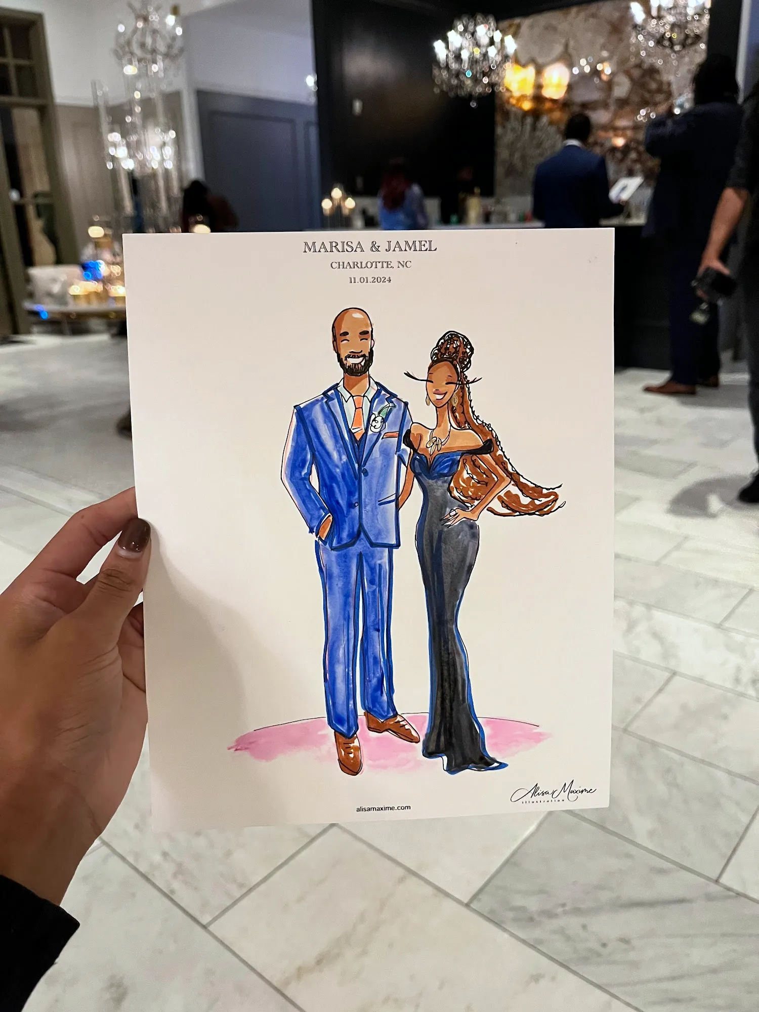 Live fashion sketch 16 from A Romantic Evening at the Crystal Ballroom in Charlotte