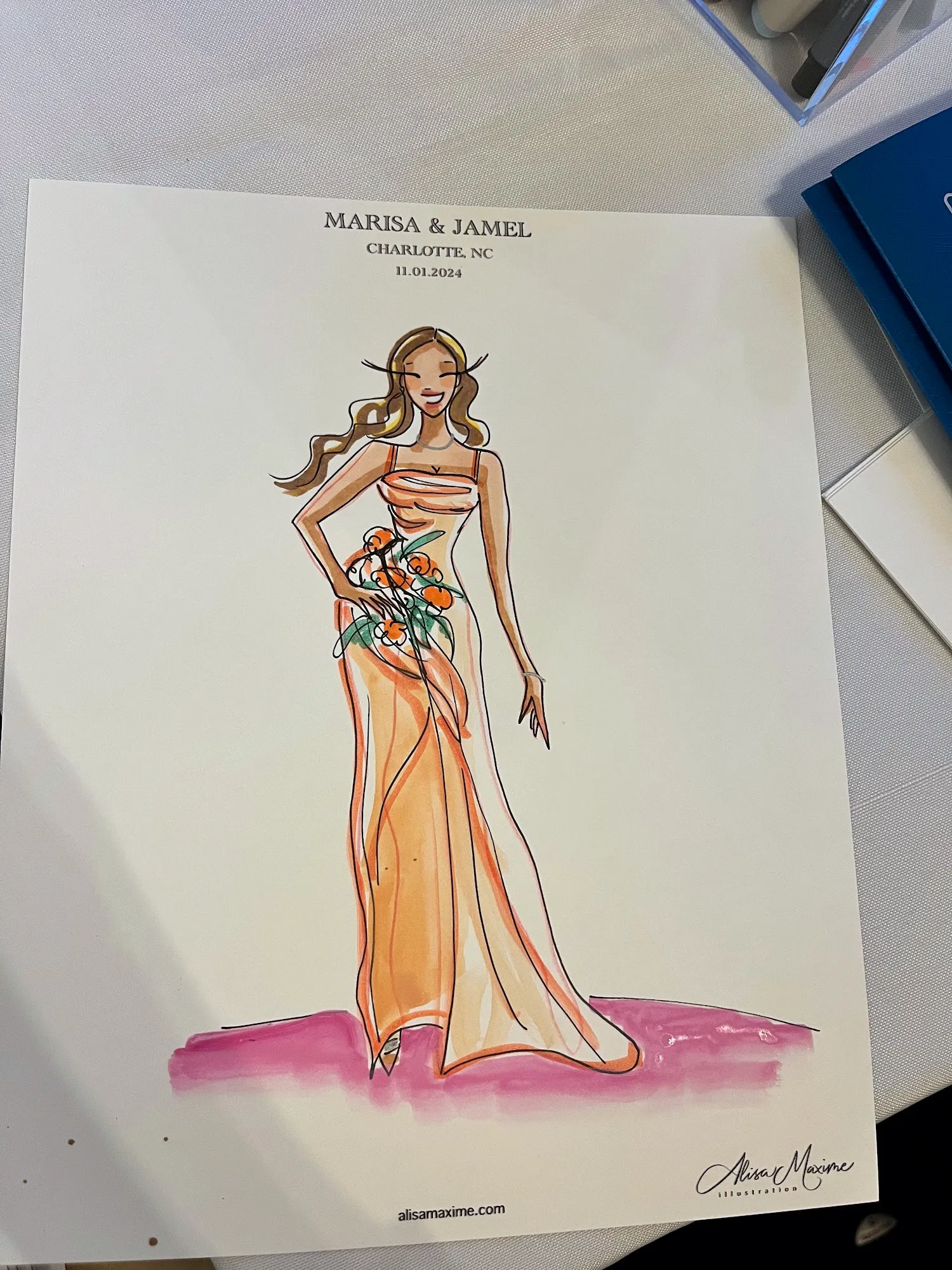 Live fashion sketch 9 from A Romantic Evening at the Crystal Ballroom in Charlotte
