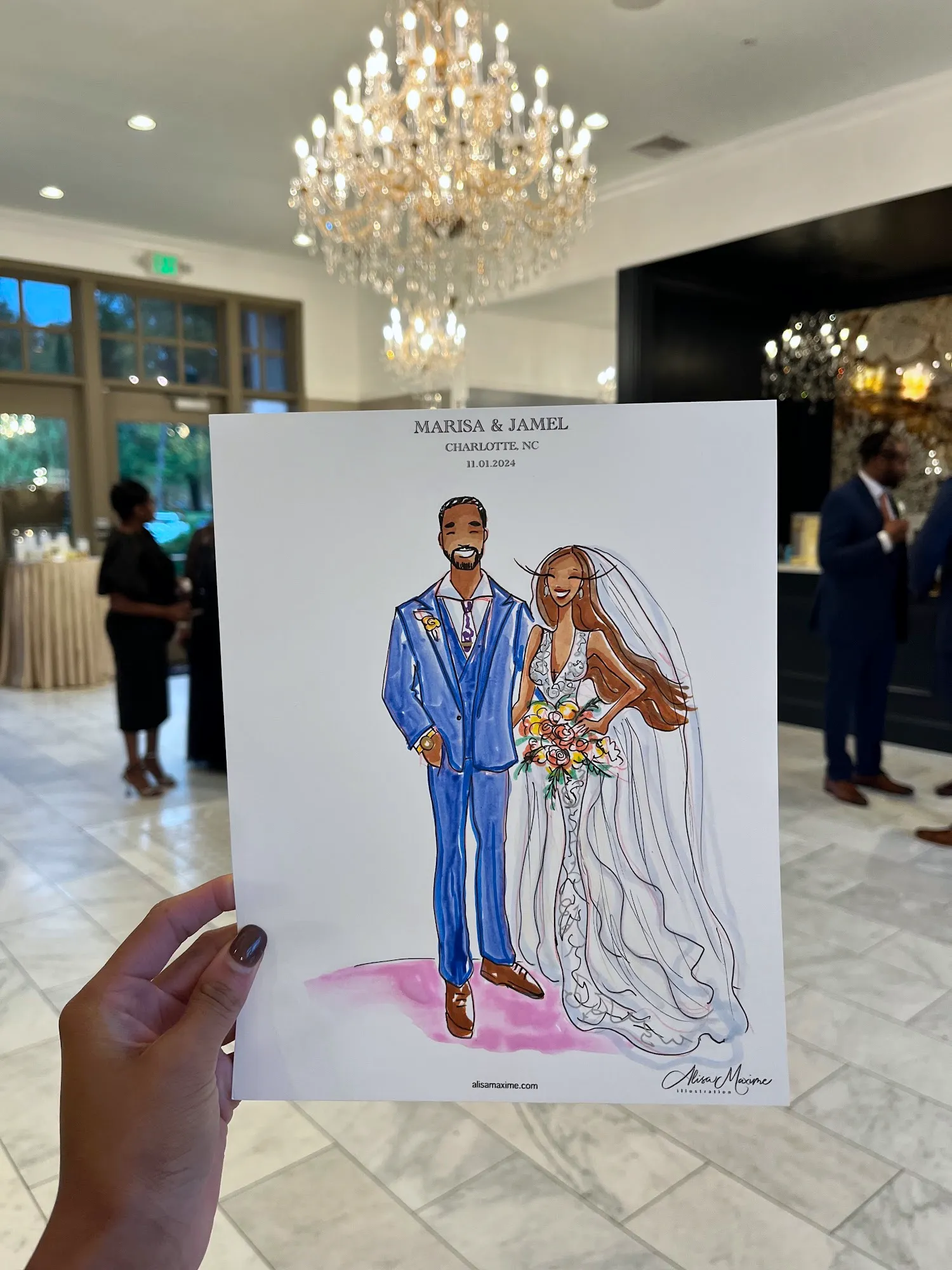 Live fashion sketch 3 from A Romantic Evening at the Crystal Ballroom in Charlotte